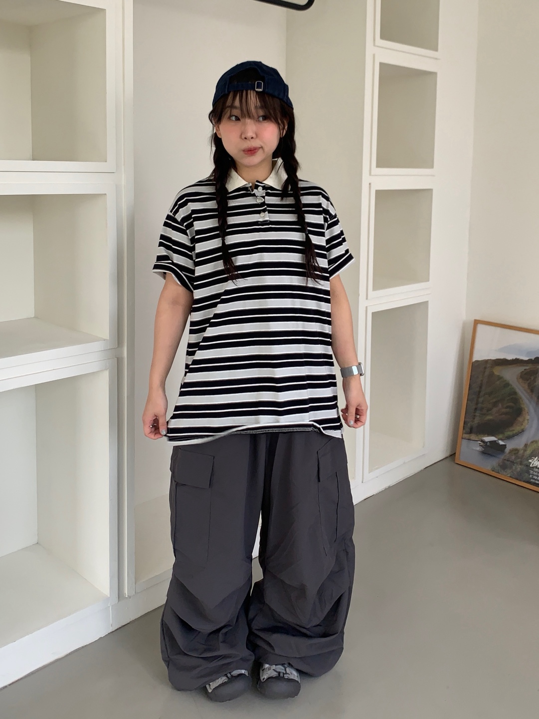 パンツ yuka ユニセックス]ナイロンワイドカーゴパンツ | ファッション通販