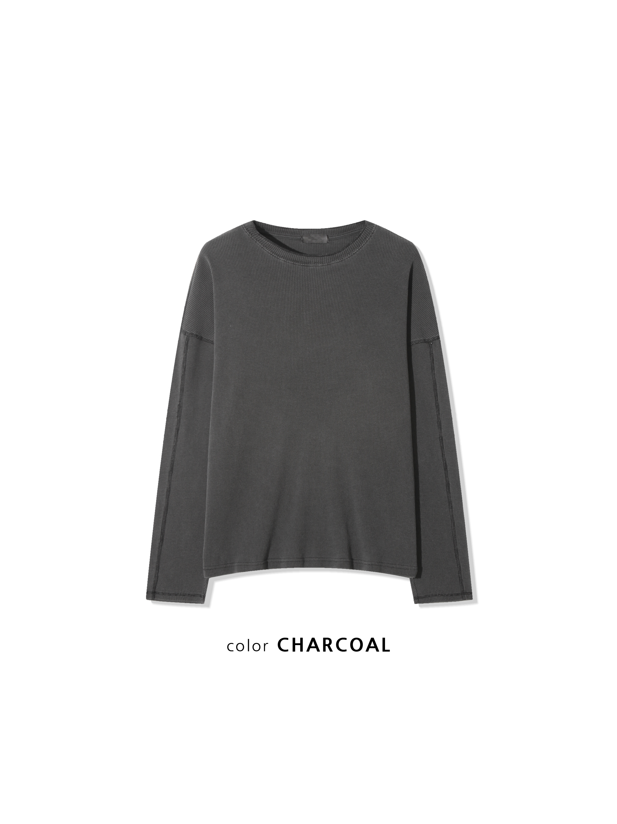 ラフアンドラゲッド ワッフルロンT ピグメント グレー ラフアンドラ