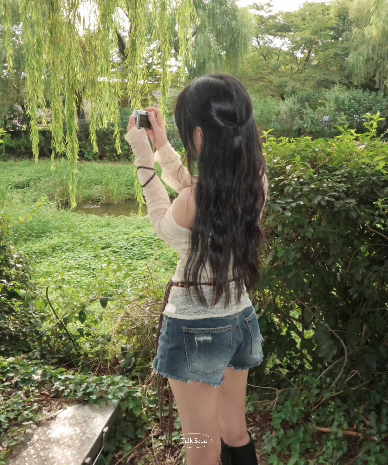 LOIR Paris トップス　ブルマ　セット SET]ヴィンテージシースルーオフショルトップス+レース