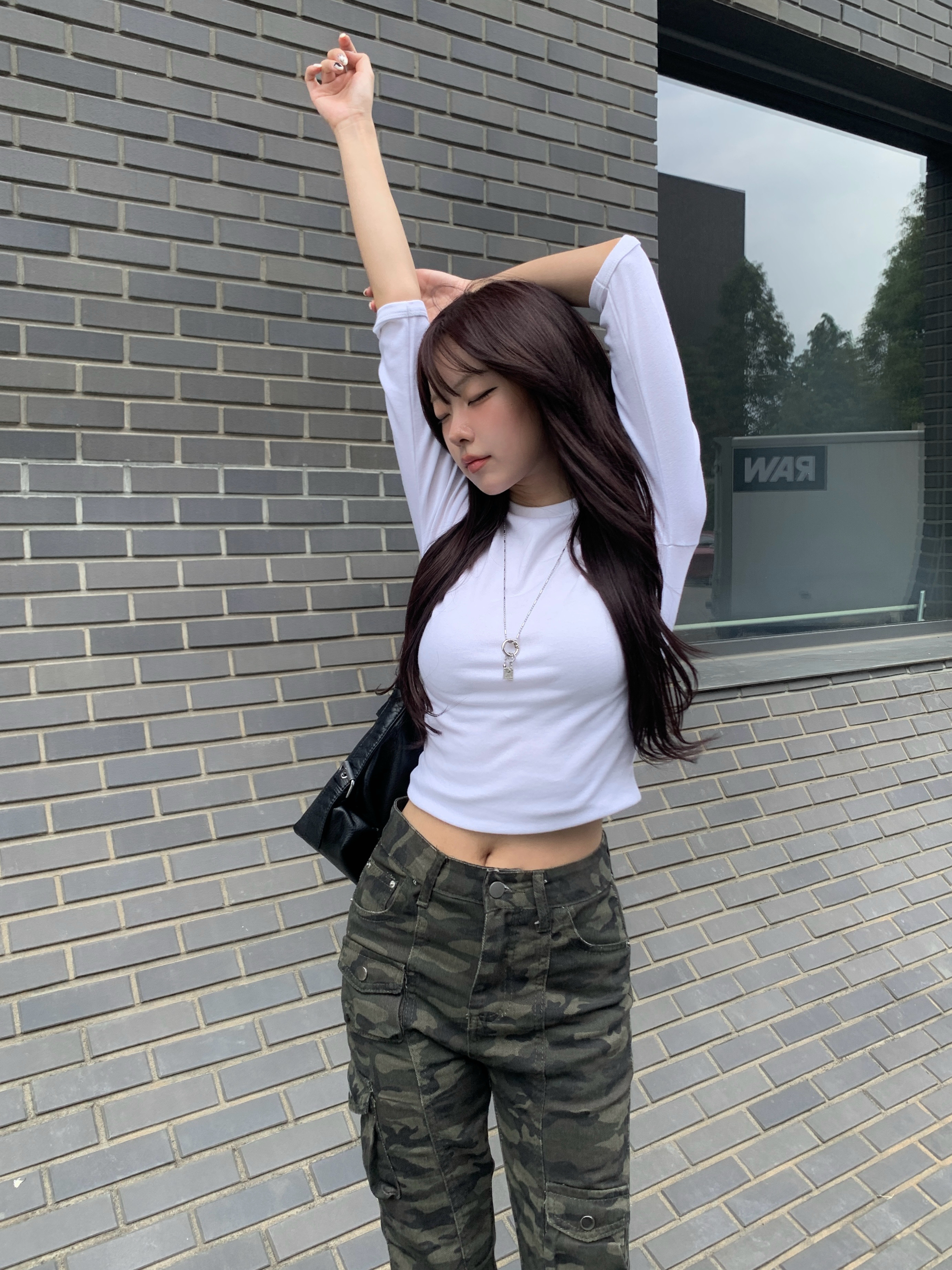 螺鈿ペンダントデイリースリム7分袖Tシャツ | ファッション通販サイト NUGU