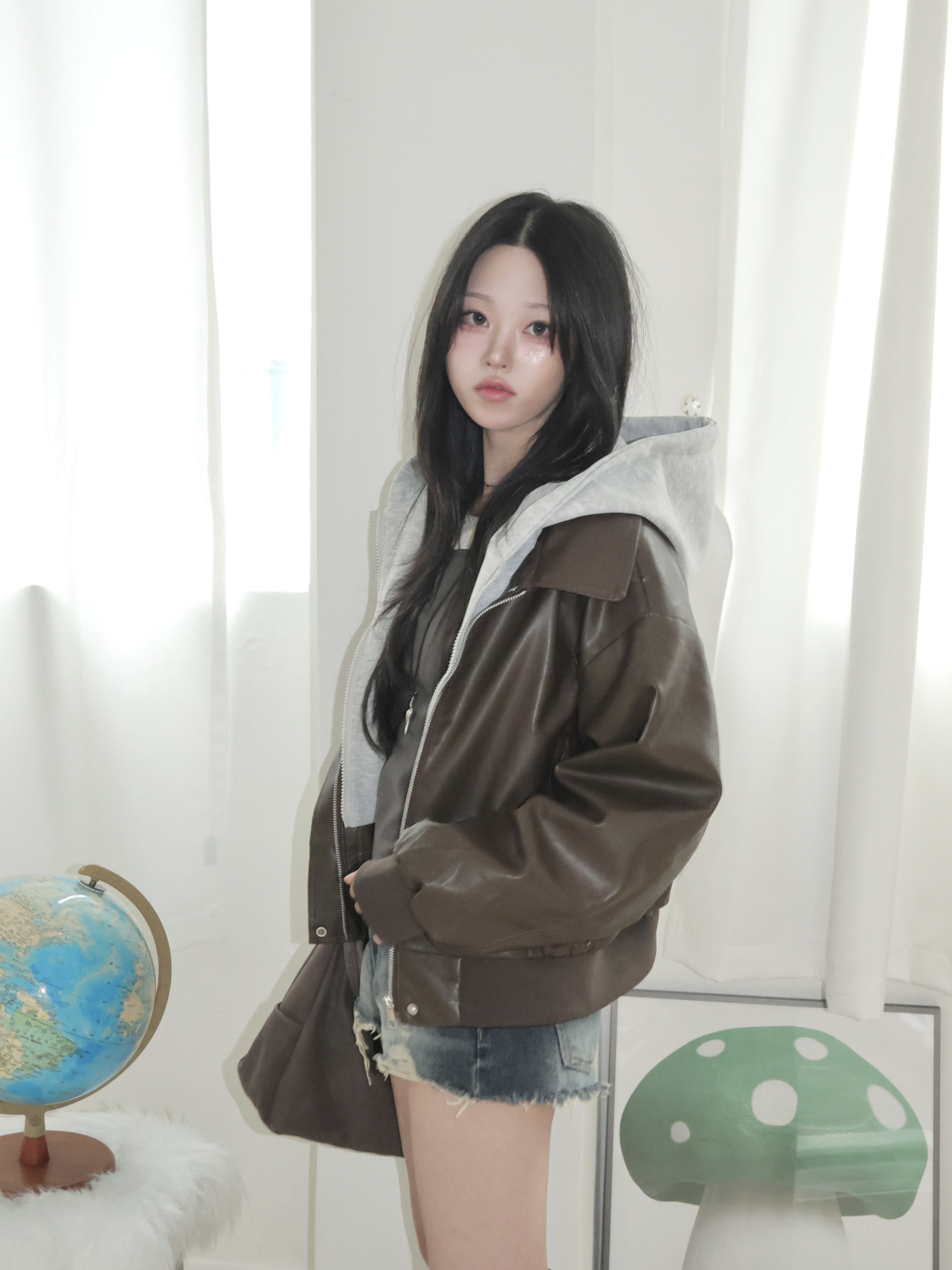 ANTEPRIMA フード付きレザージャケット フード付きレザージャケット | ファッション通販サイト NUGU