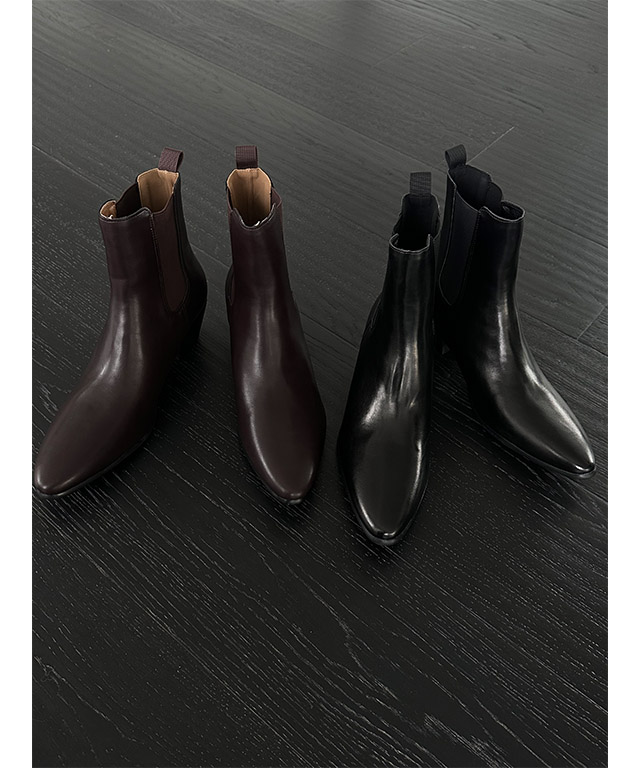 [HANDMADE] Slim shape leather chelsea boots(2color)