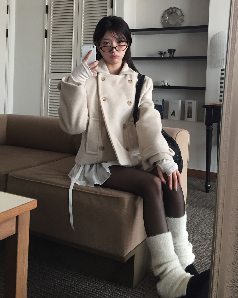 ダブルカラーウールハーフコート | ファッション通販サイト NUGU