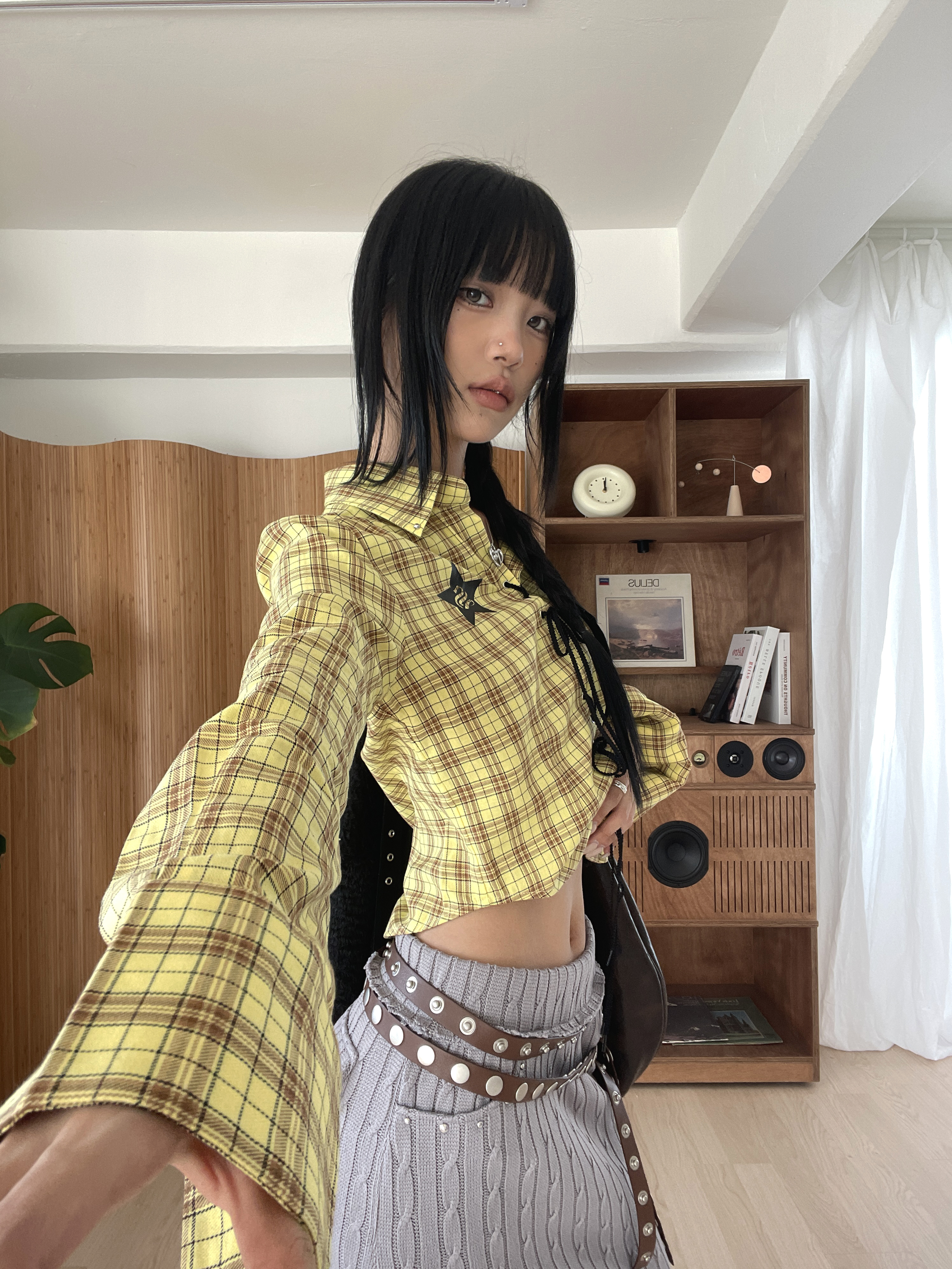 SNAP DOUBLE BELT / BROWN