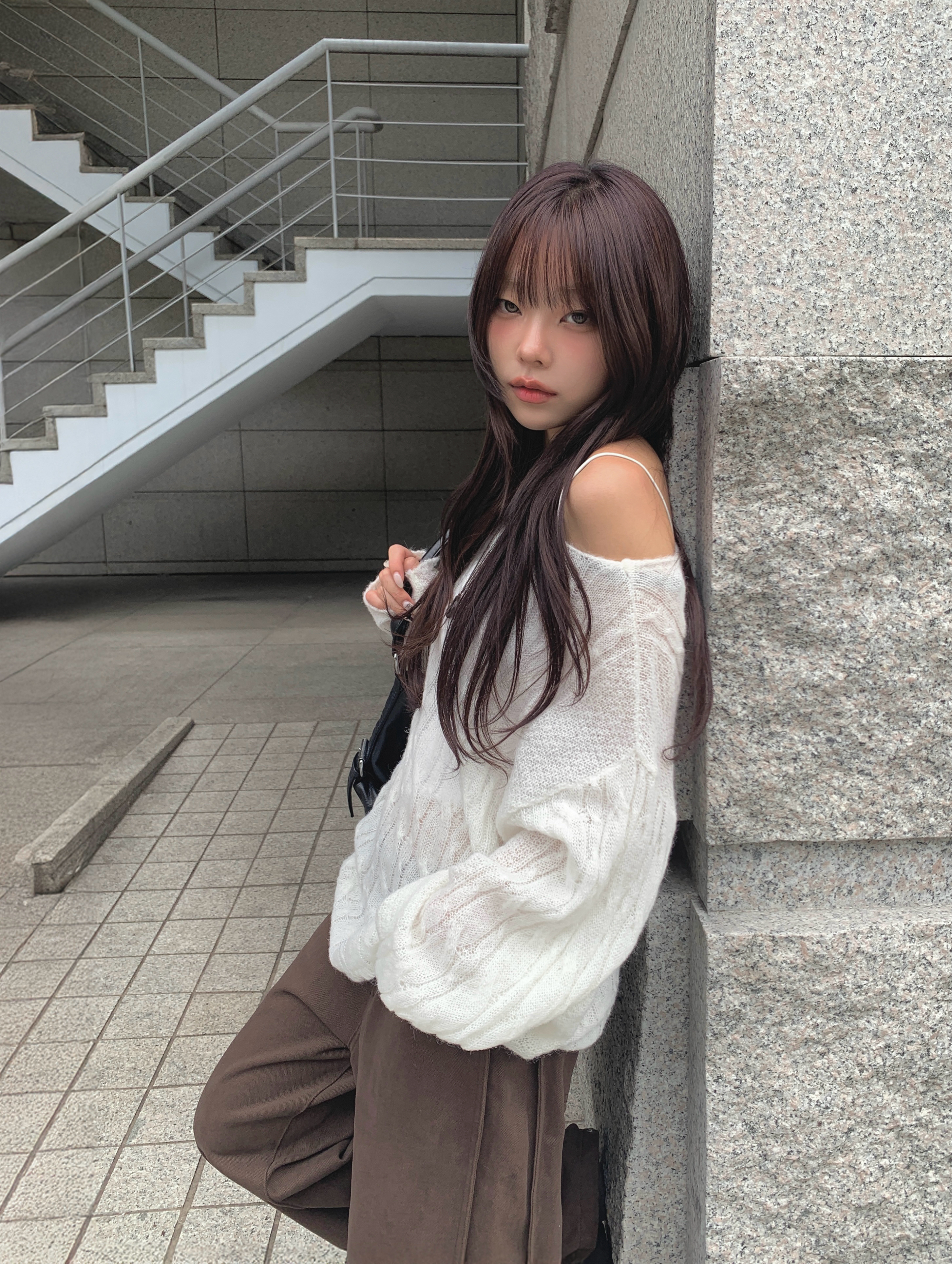 アルパカ混ボートネックケーブル編みニット | ファッション通販サイト NUGU