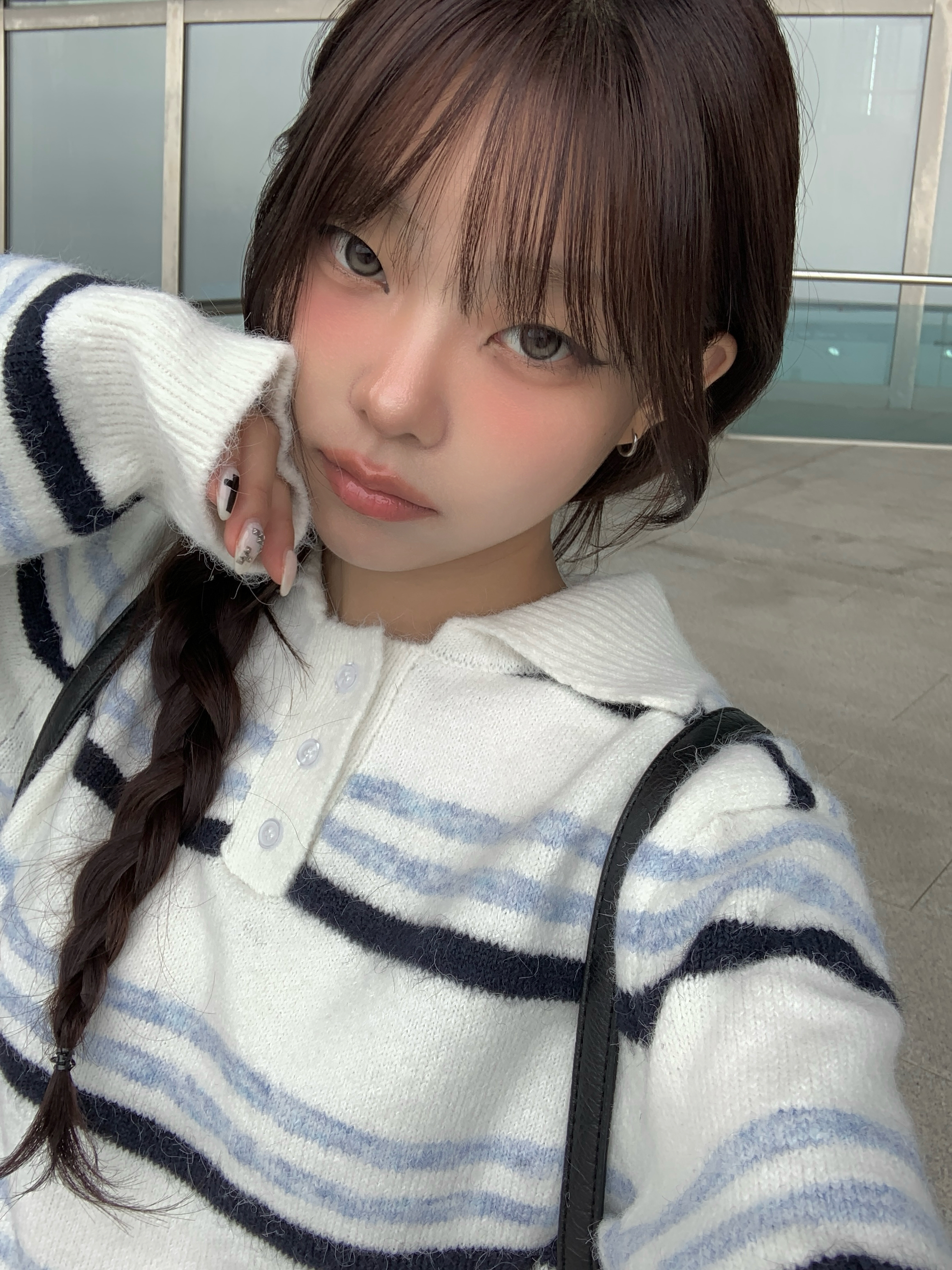 ボーダールーズ襟付きニット | ファッション通販サイト NUGU