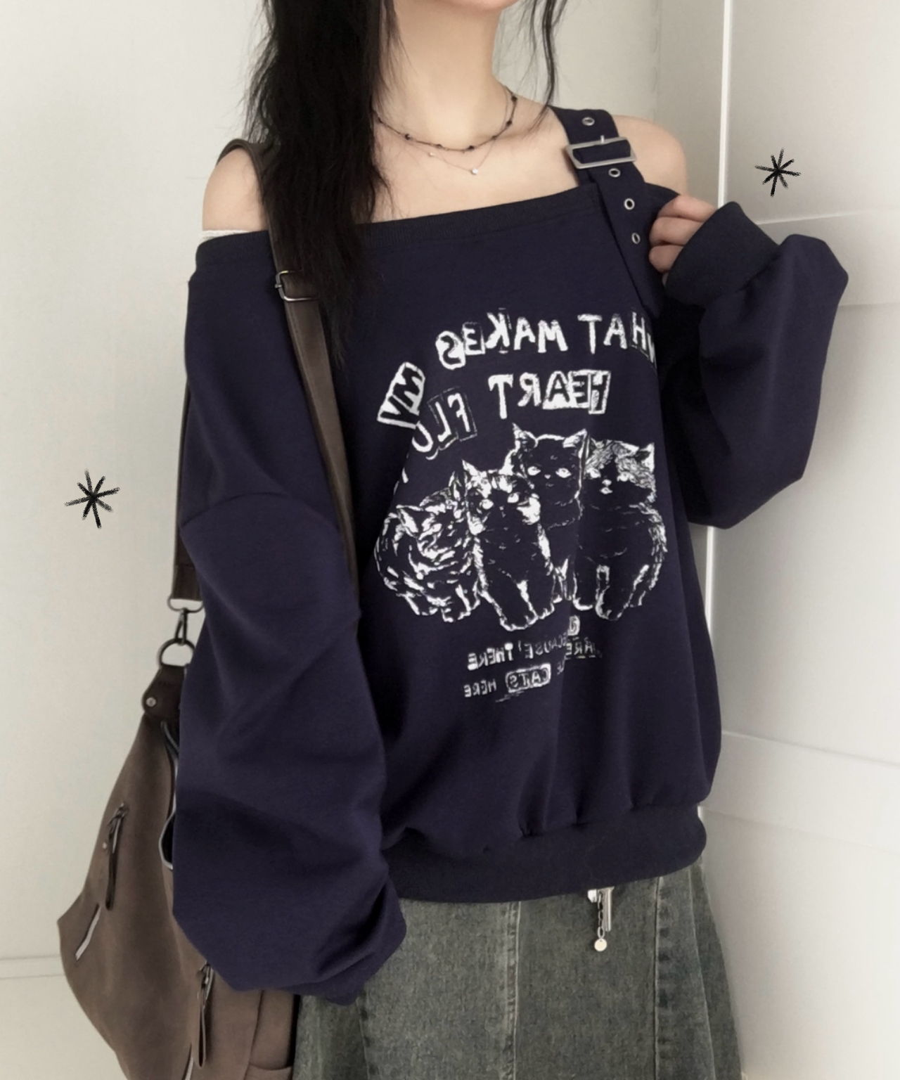 ベルトオフショルスウェットシャツ | ファッション通販サイト NUGU