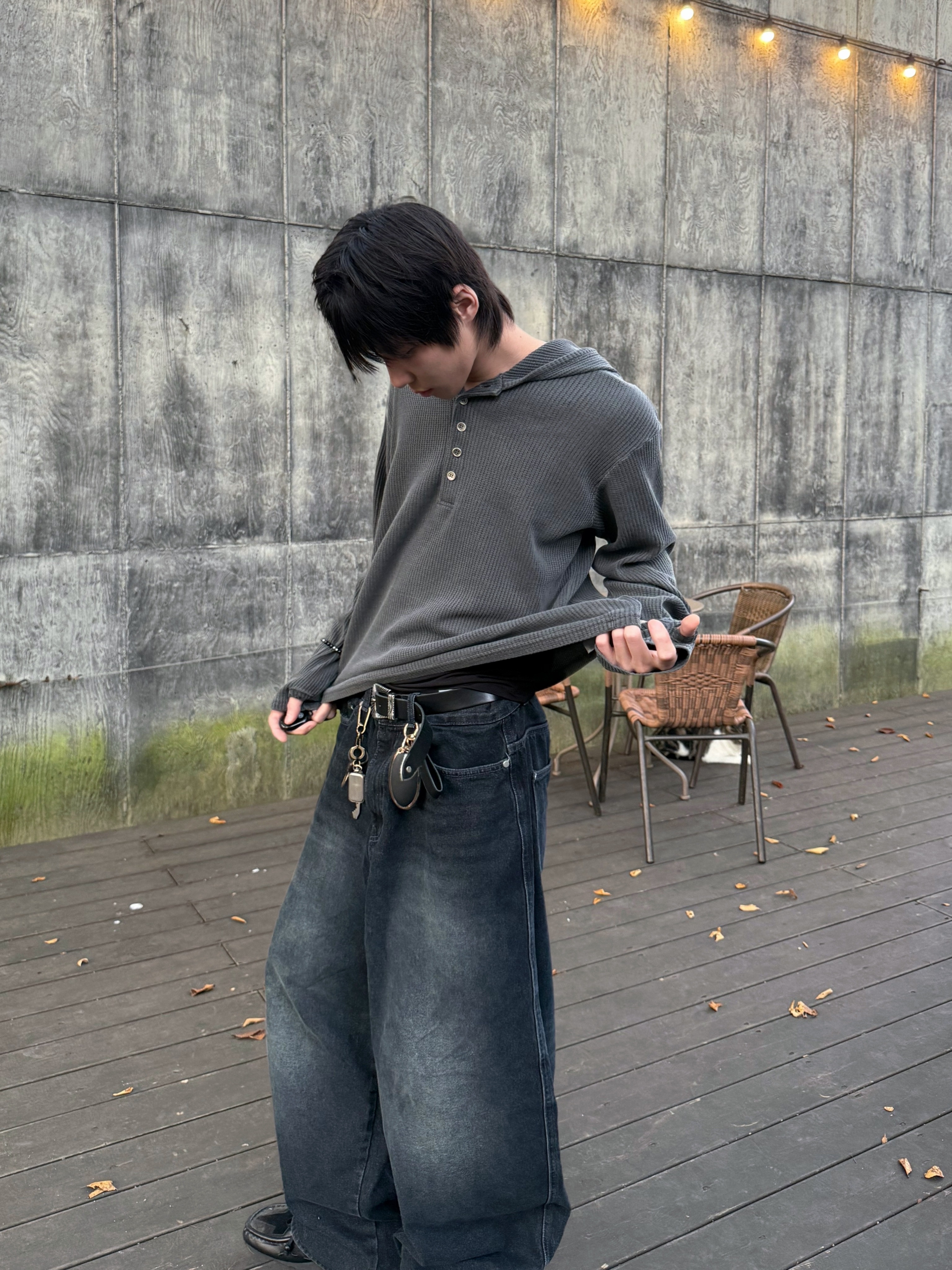 ブラックレタリングウォッシュデニムパンツ | ファッション通販サイト NUGU