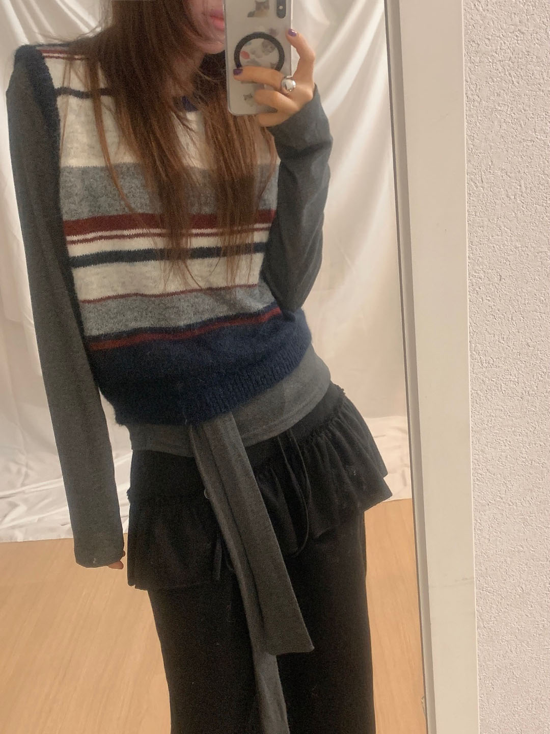 ボーダーニットベスト