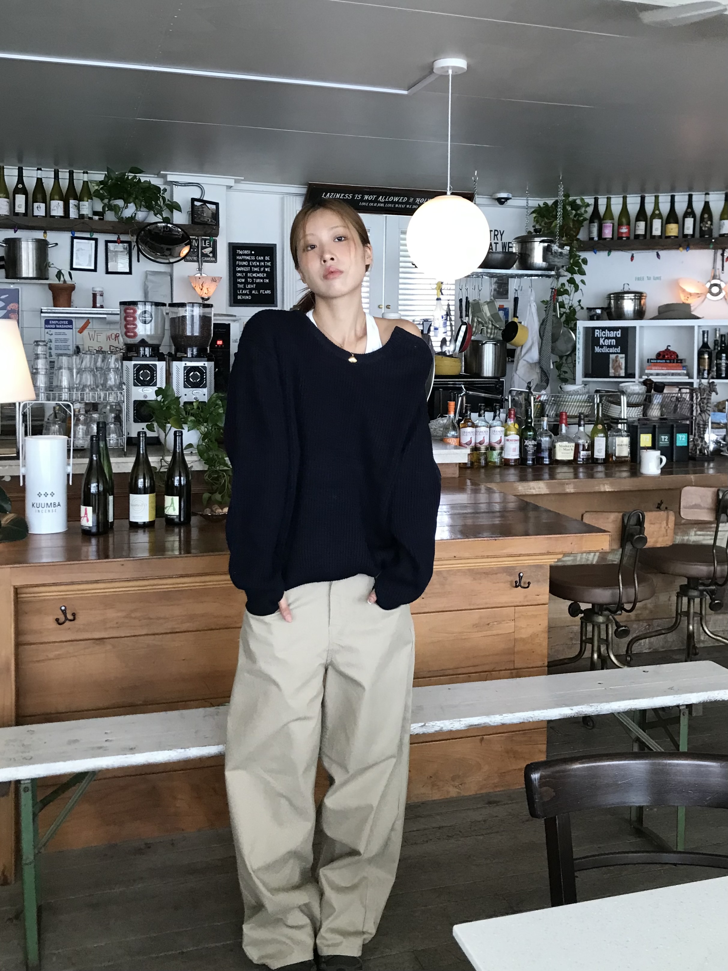 shoulder button knit