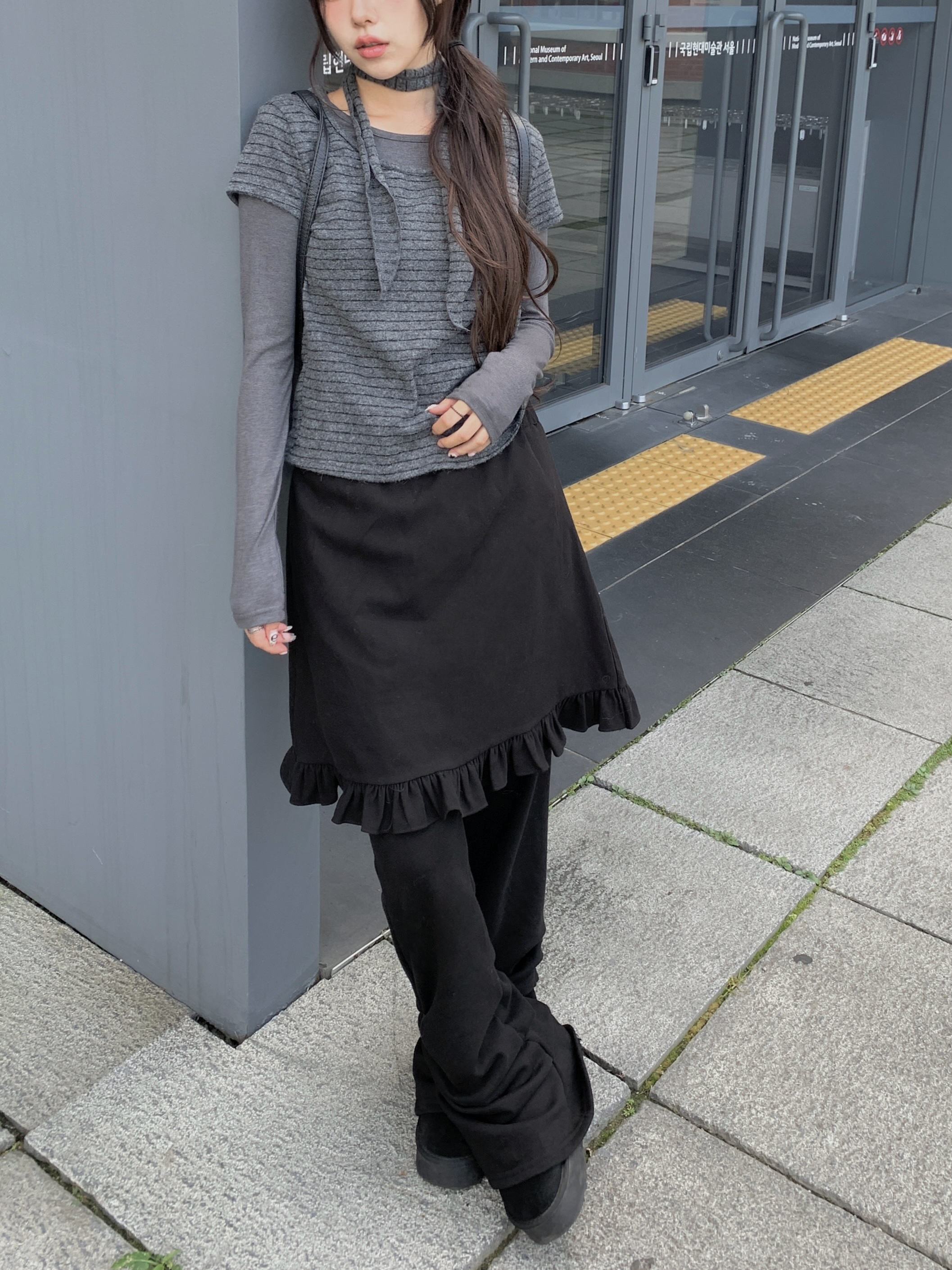 シャーリングブーツカットトレーニングパンツ