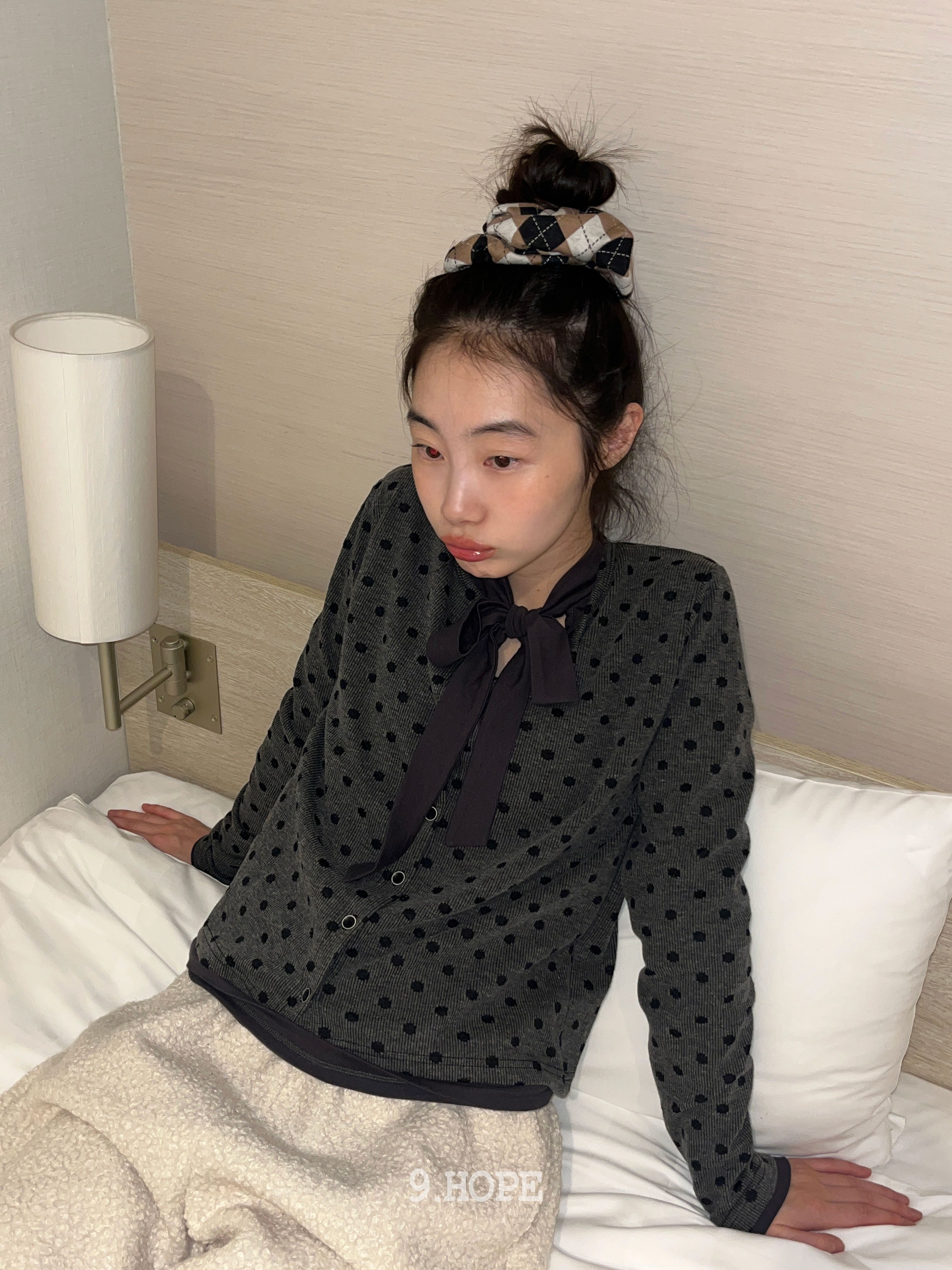 [9.hope] ドットリブカーディガン