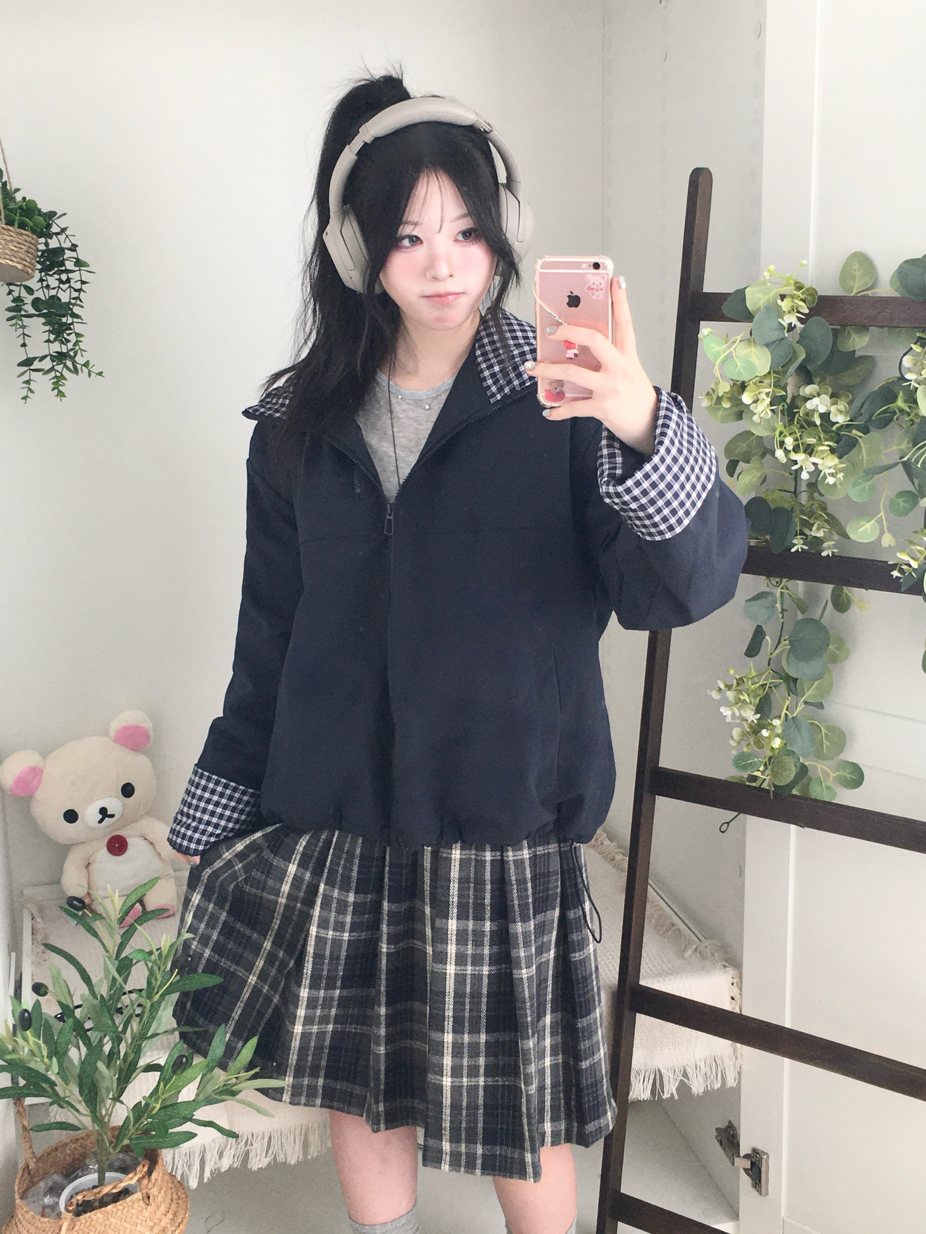 お値下げ致しました。チェック柄ダウンジャケット 38サイズ ダウンコート ダウンジャケット チェック柄エコダウンジャケット