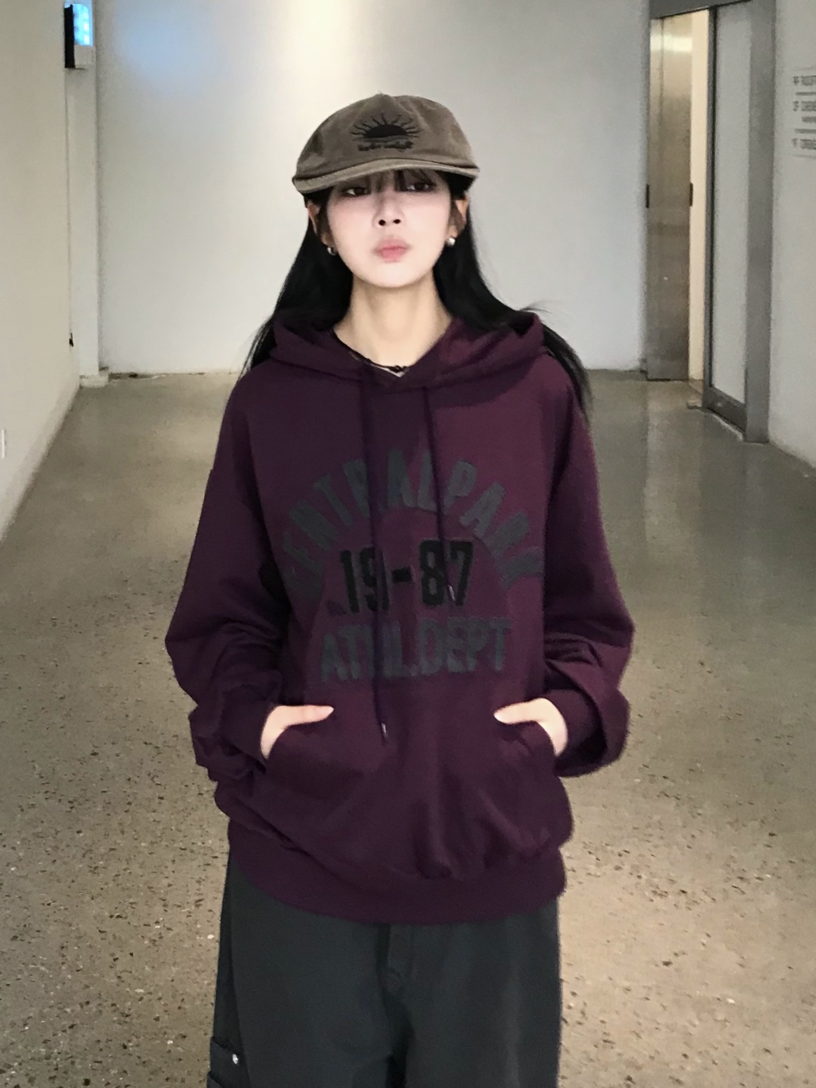 レタリングパッチワークパーカー