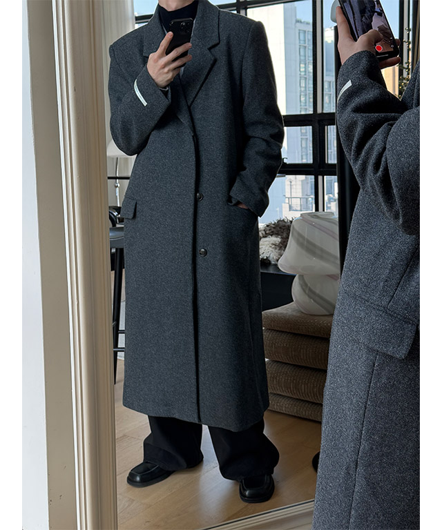 [HANDMADE] ウールロングコート (3色)