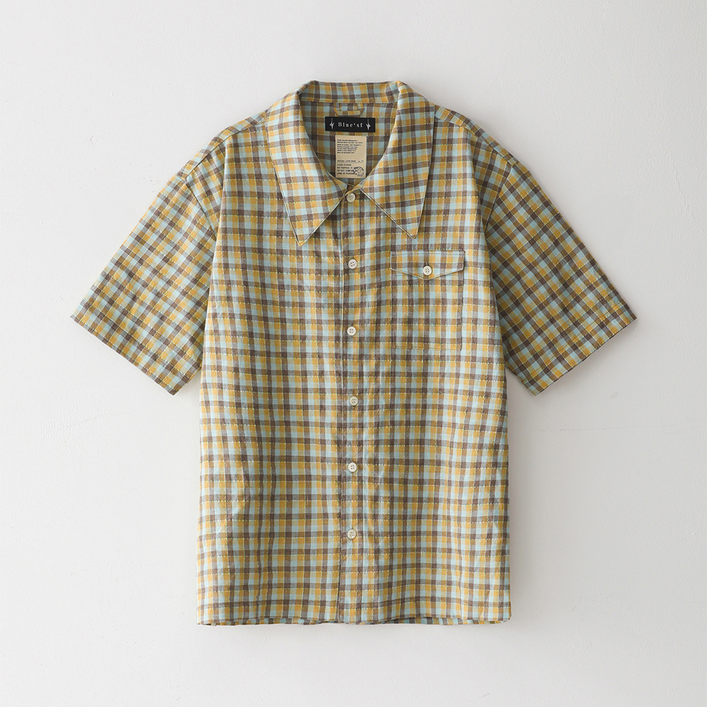 Bluesf Sun love Check Shirts