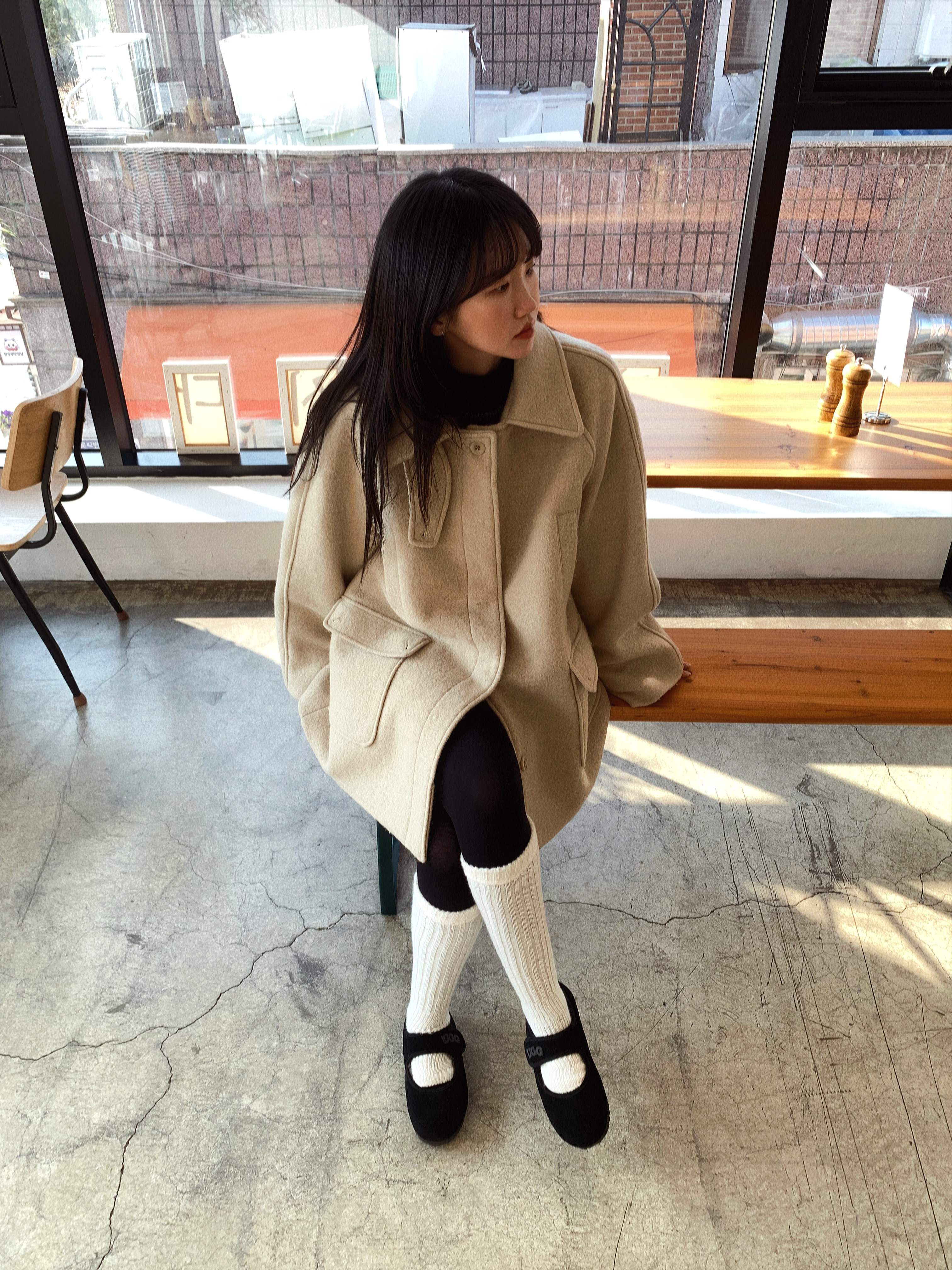 【購入特典】[Influencer Pick] ALPACA FLUFFY COAT_BEIGE