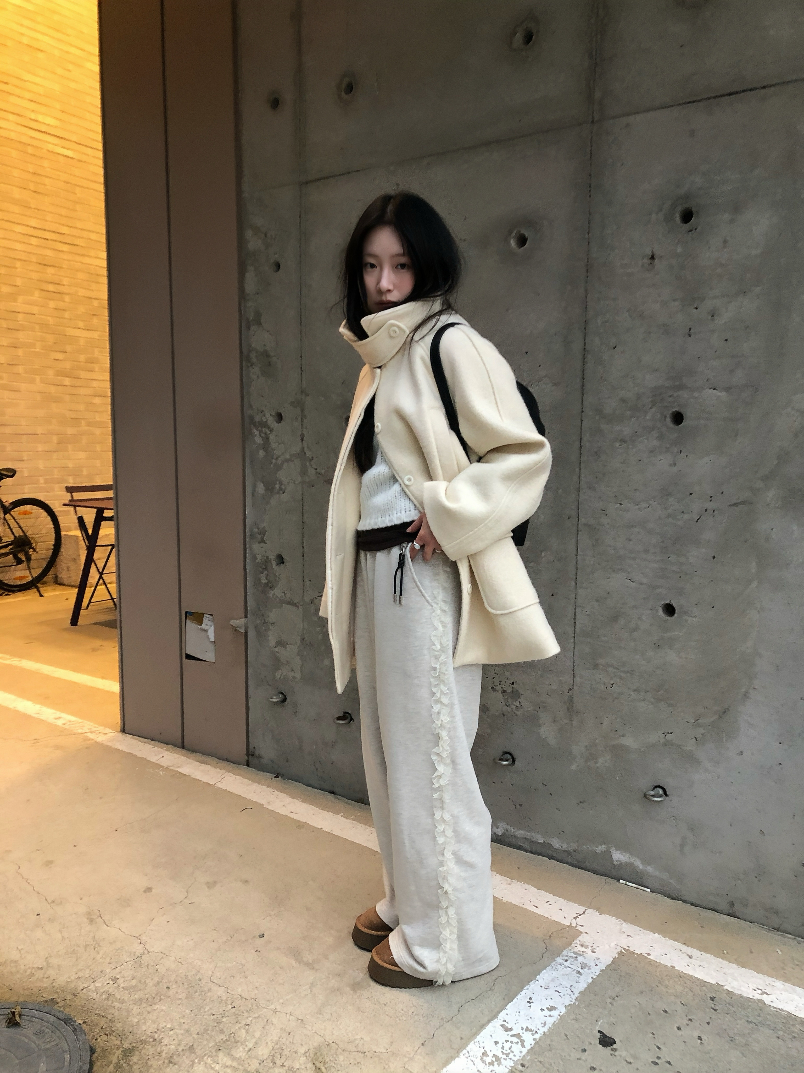 【購入特典】[Influencer Pick] ALPACA FLUFFY COAT_CREAM