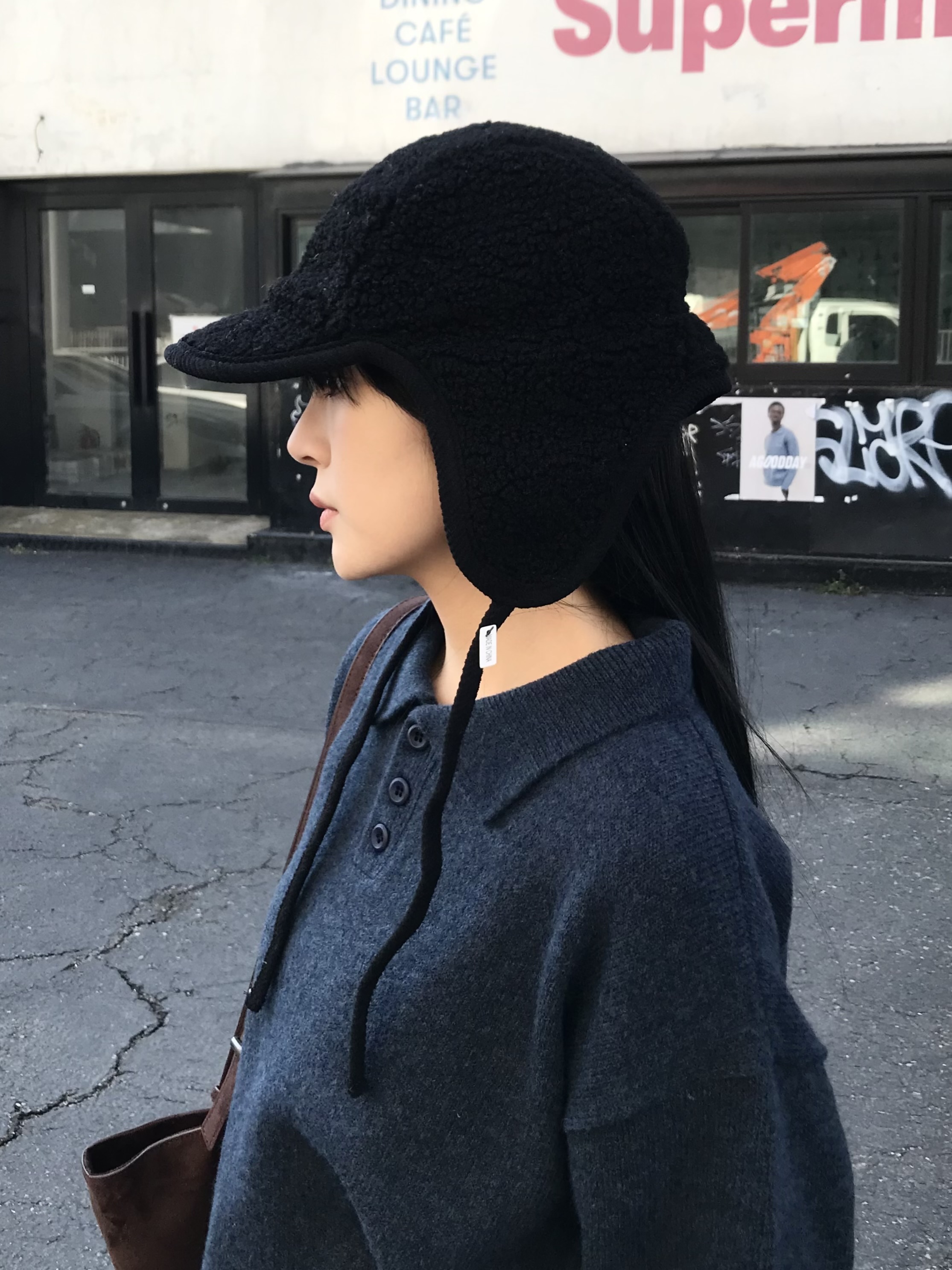 (3 color) ボア フライトキャップ