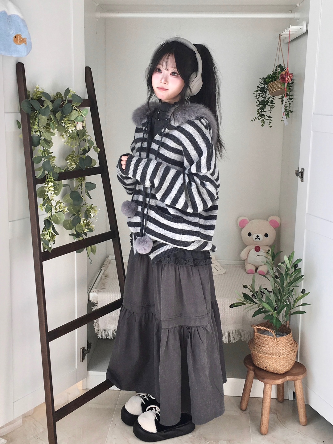 ビーティングハート　ネイビー　ティアード　ロング　スカート coen（コーエン） スカート MARKET（マーケット）タック ティアード