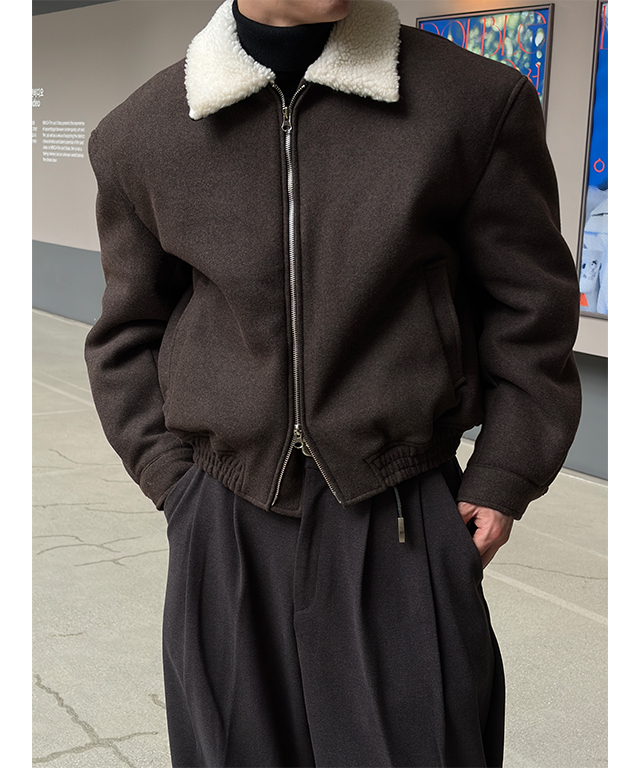 [F/W] Wool biker mustang jacket(2color)