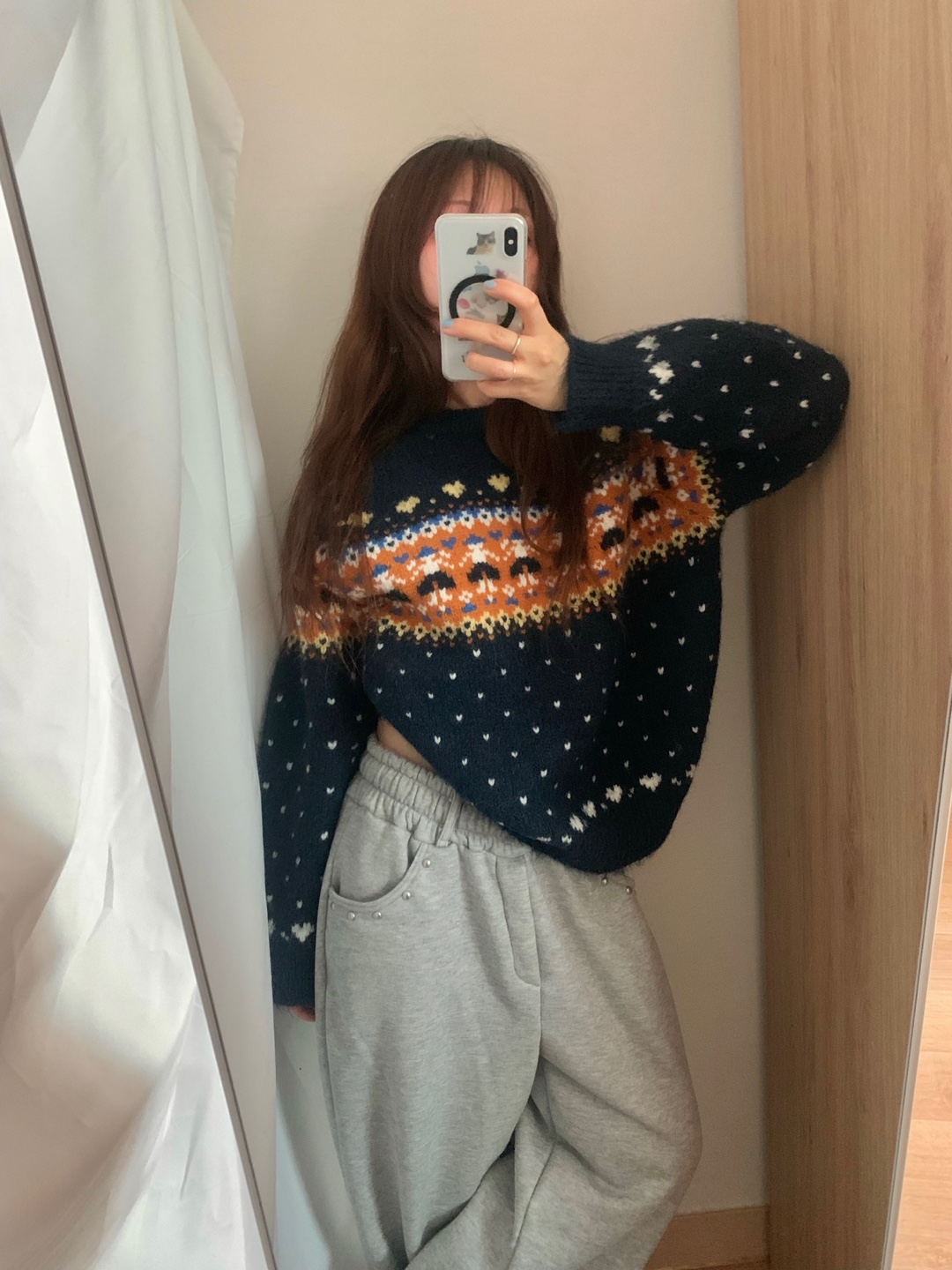 ノルディック柄ニット