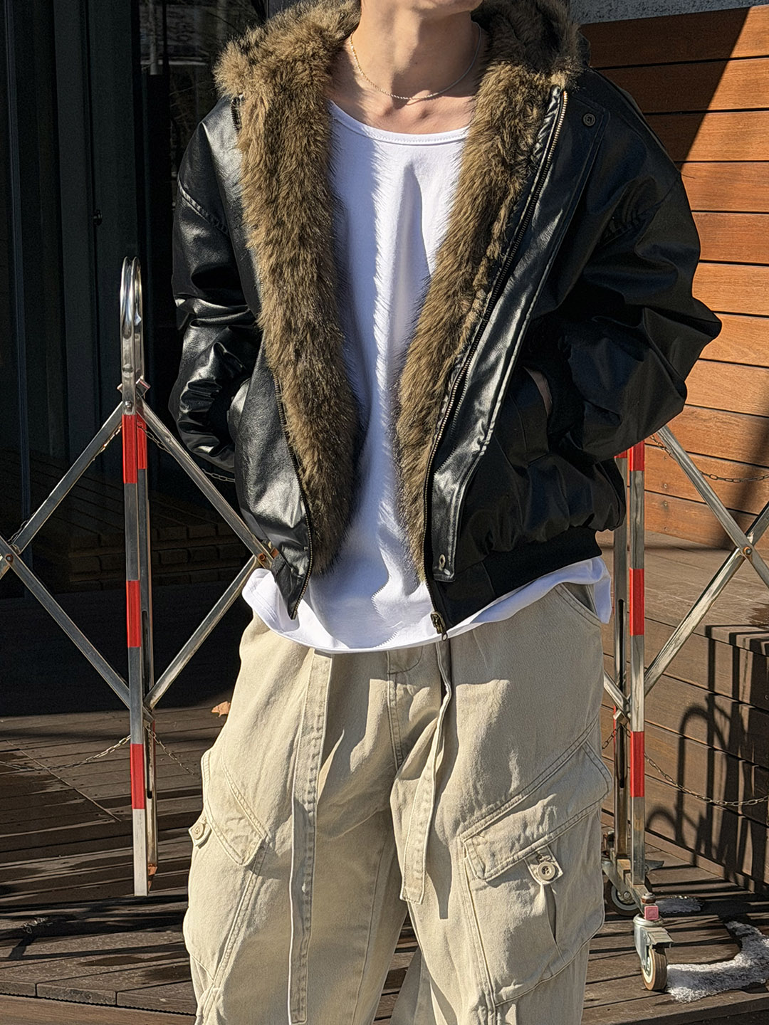 Reversible leather fur jacket | ファッション通販サイト NUGU