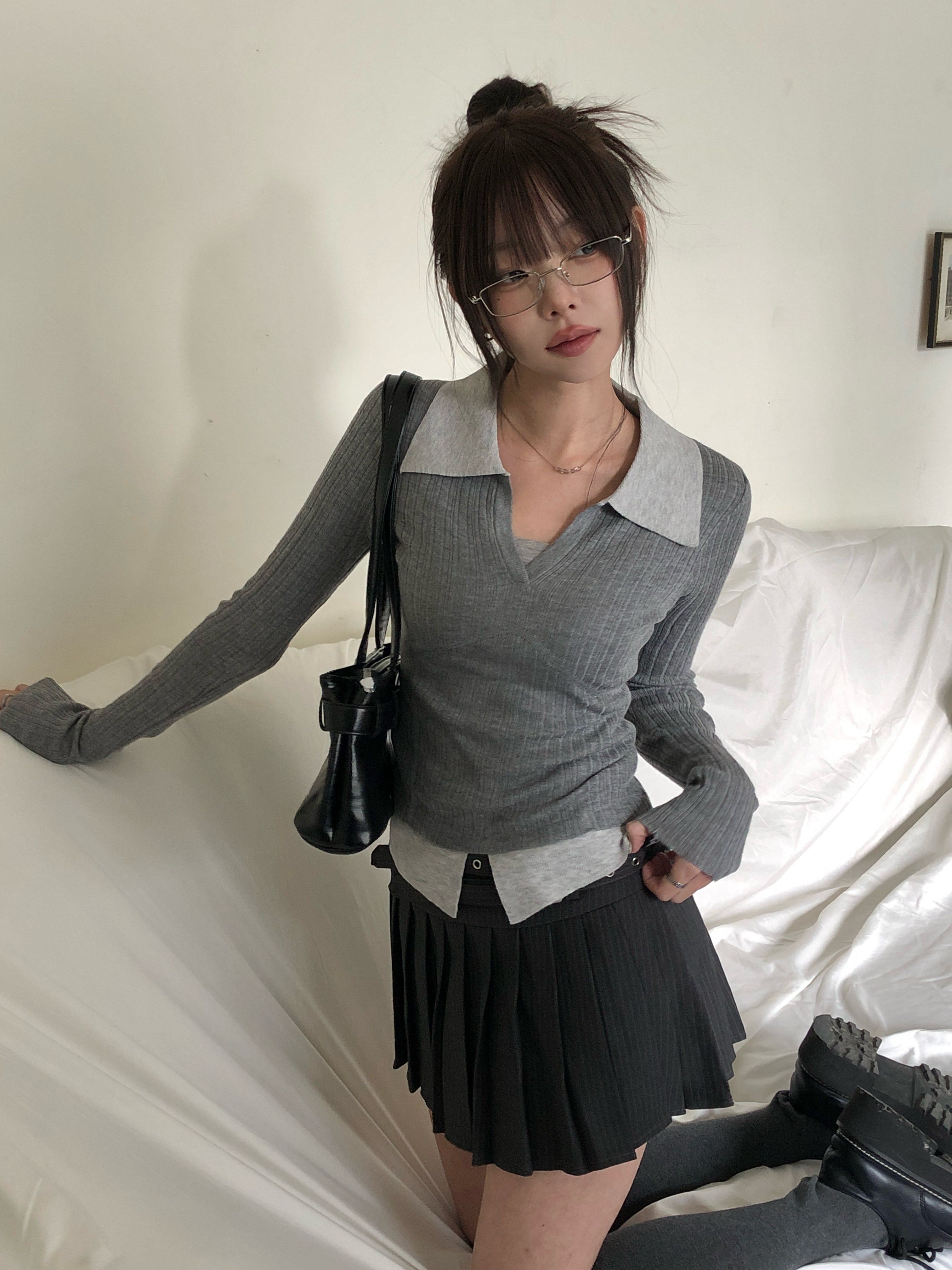 ベルト ストライプ プリーツ ミニスカート | ファッション通販サイト NUGU