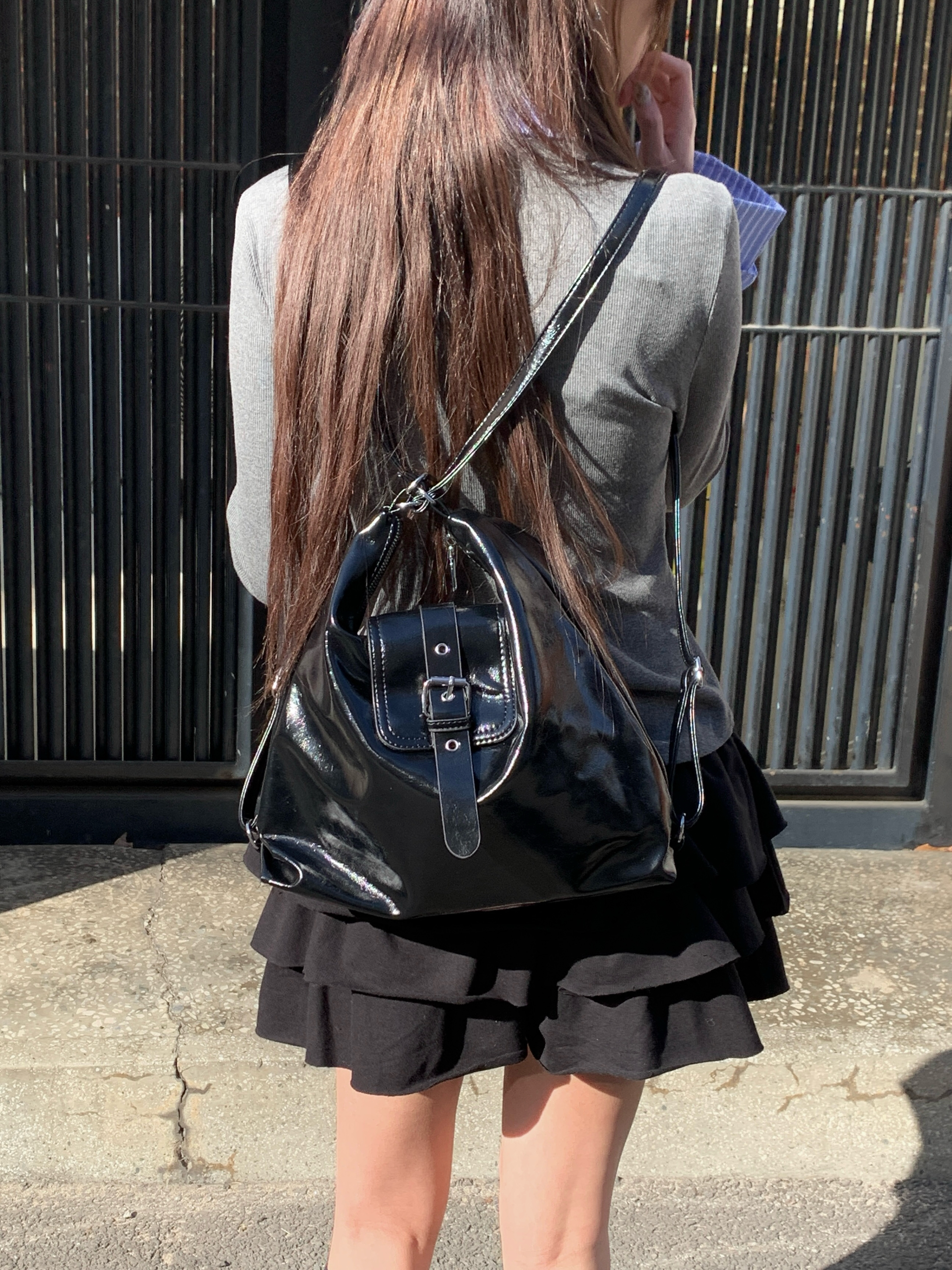 3WAYバックルベルトフェイクレザーリュック