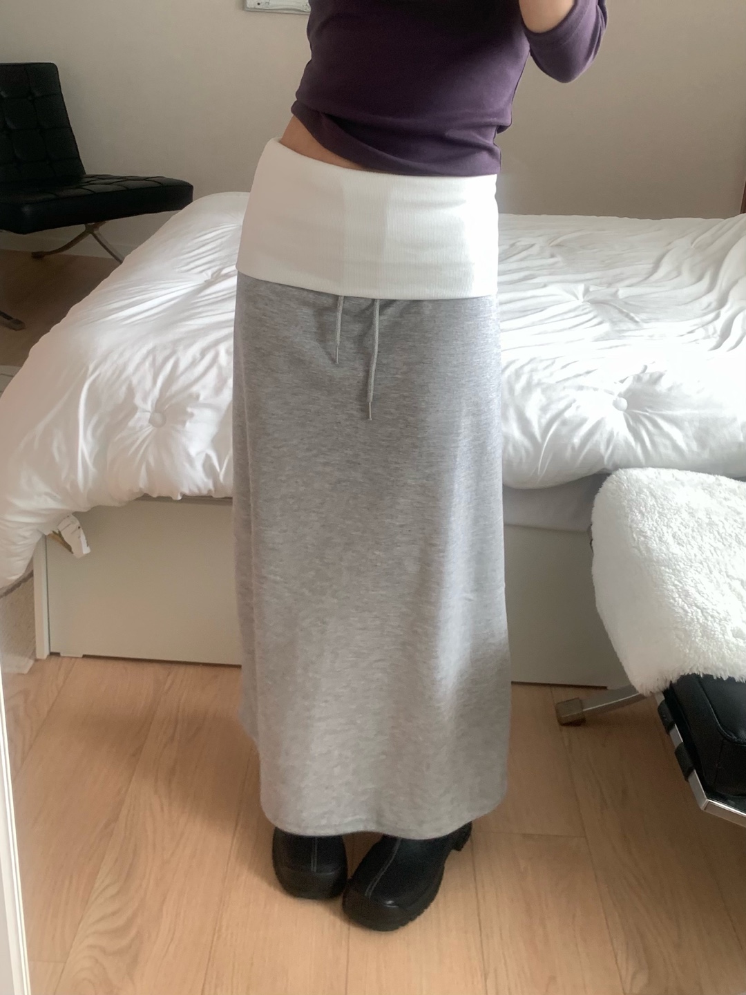 バイカラーマキシロングスカート