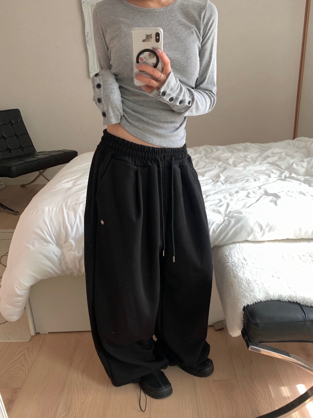 オーバーサイズウエストゴムワイドパンツ