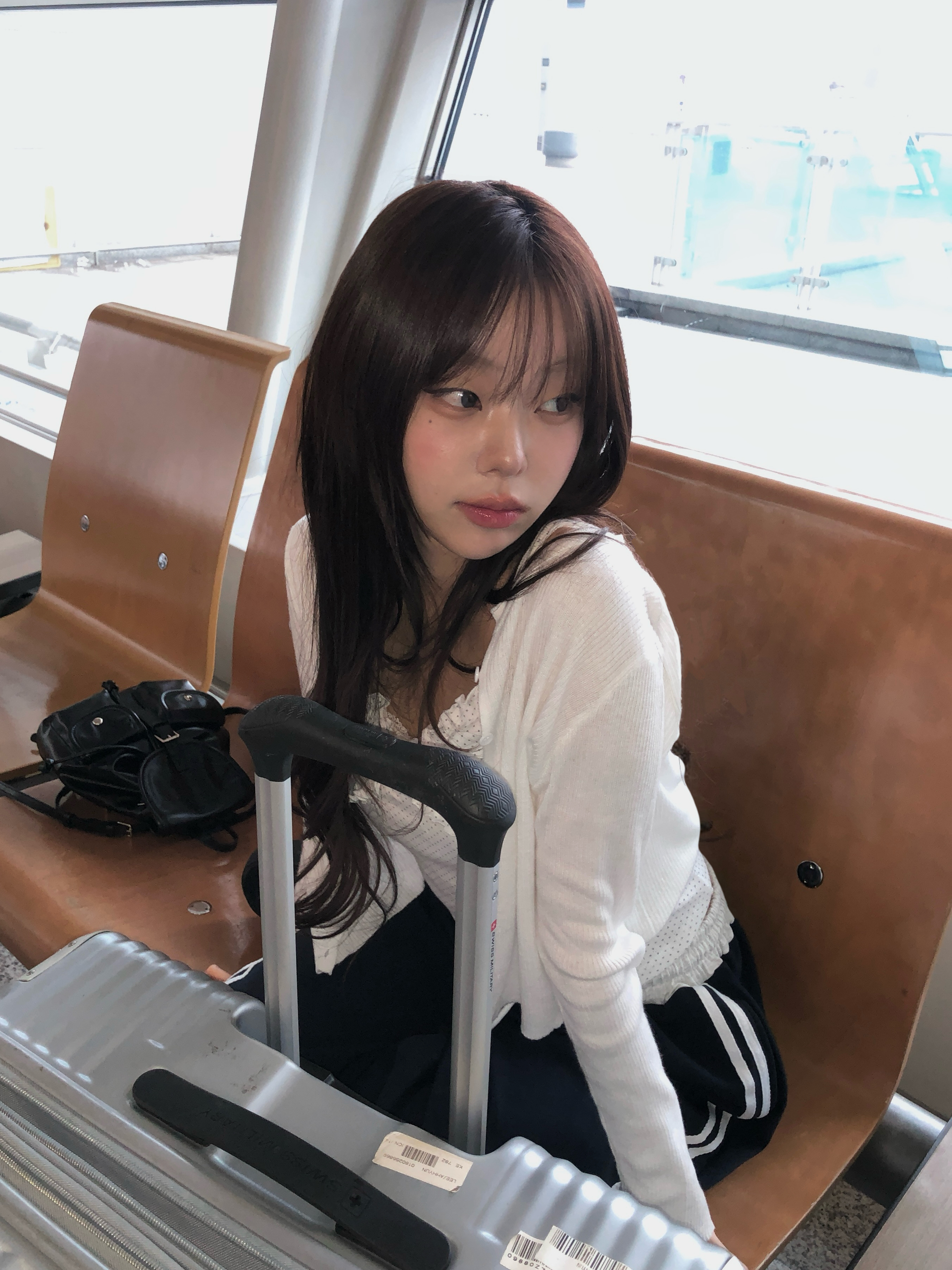 シンプルクロップド丈リブニットカーディガン