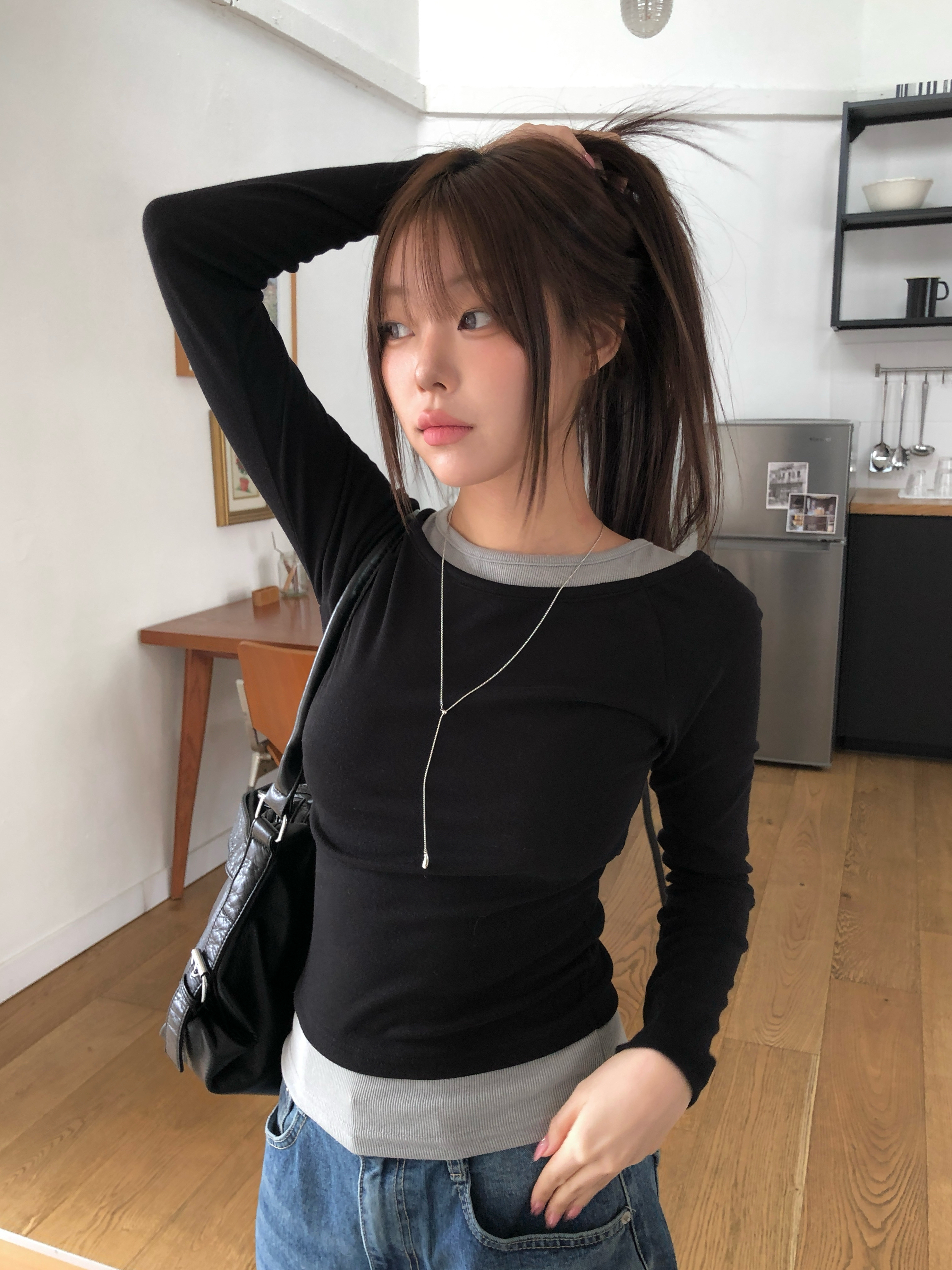 レイヤードドッキングTシャツ