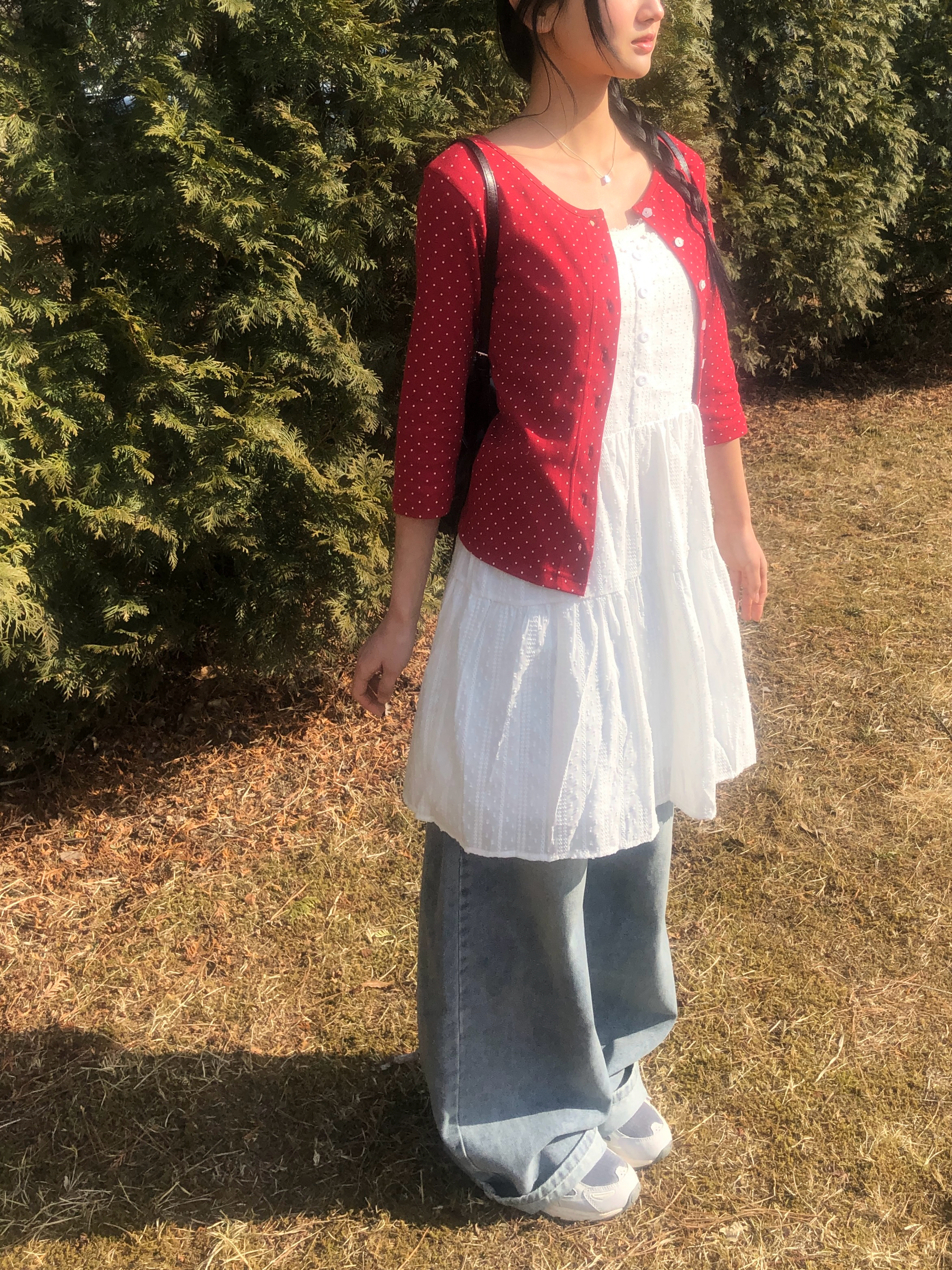 フラワーレースバックシャーリングゴムキャミワンピース