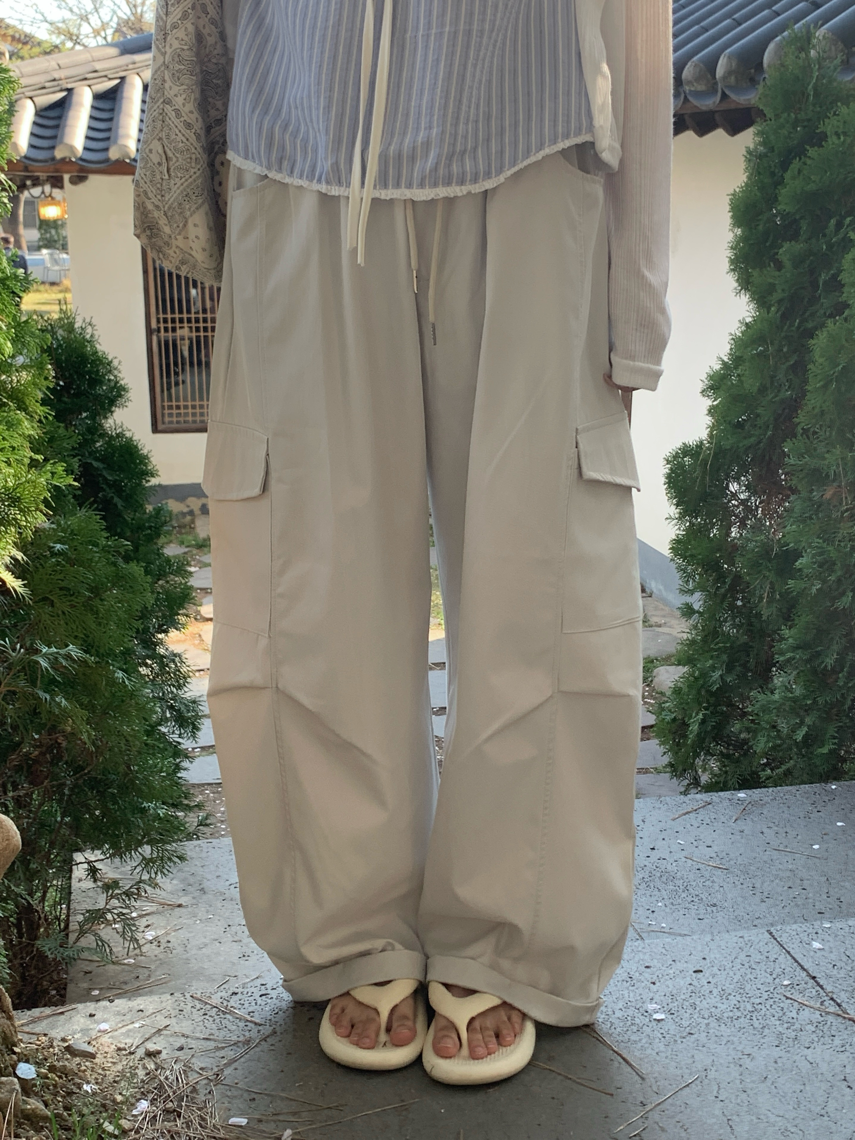 ビッグカーゴ膝ダーツワイドカーブパンツ
