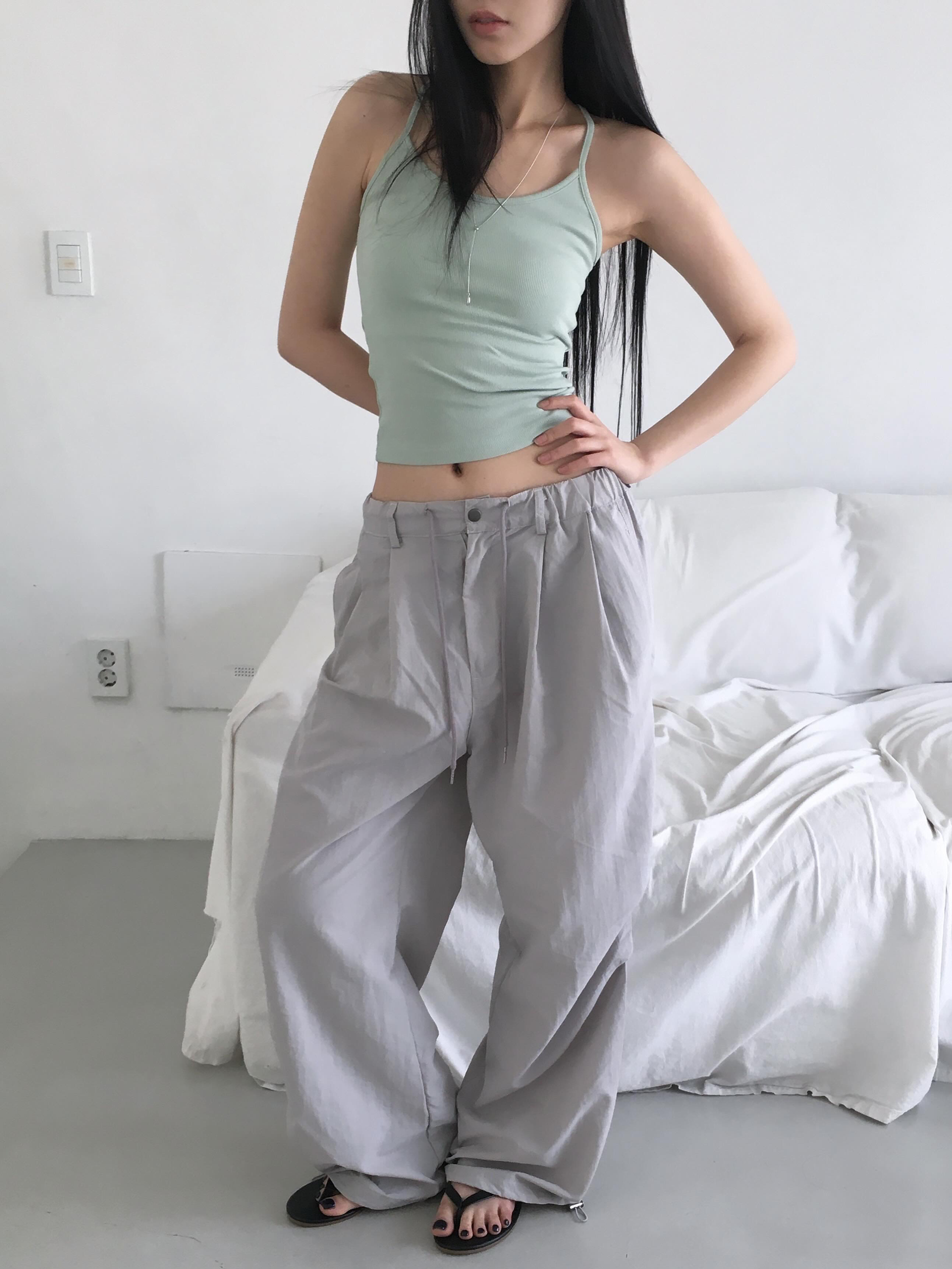 リベットドロストタックワイドロングパンツ