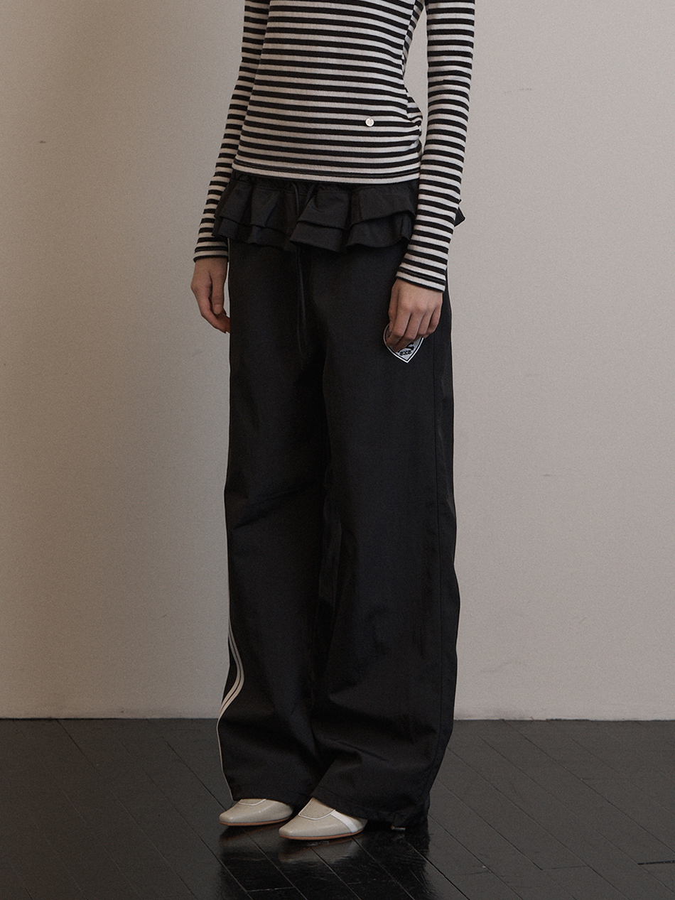 FRILL SPORTY PANTS / BLACK | ファッション通販サイト NUGU