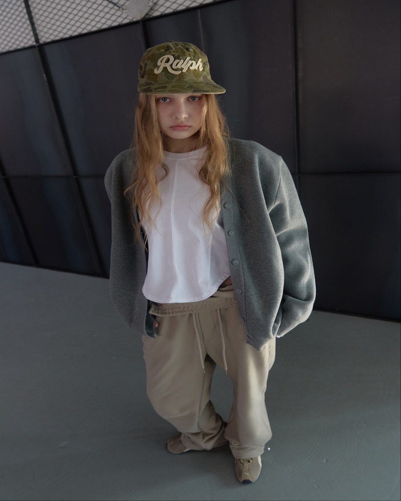 ショルダーパッドコットンカーディガン