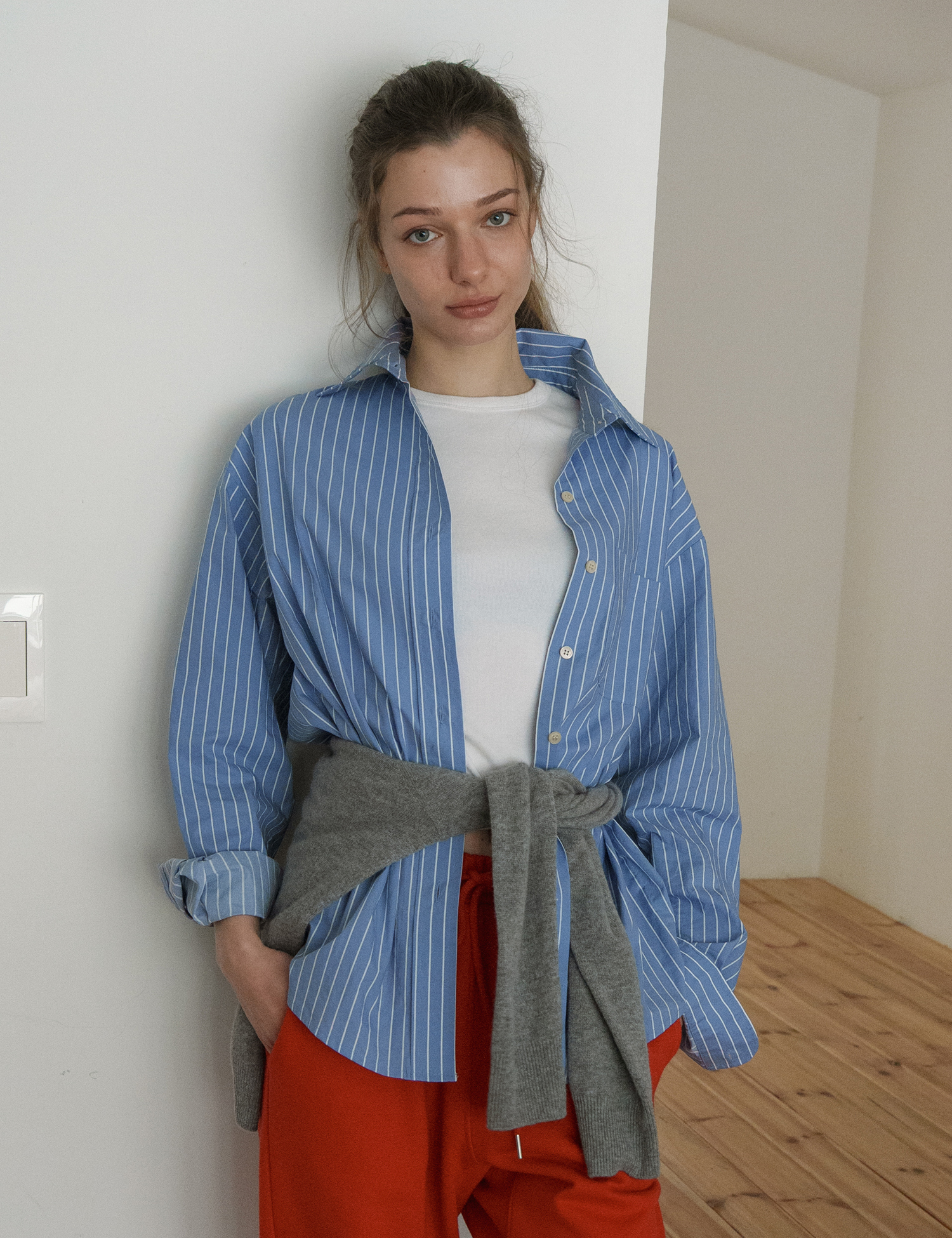Kelly Stripe Shirt (Sky Blue)