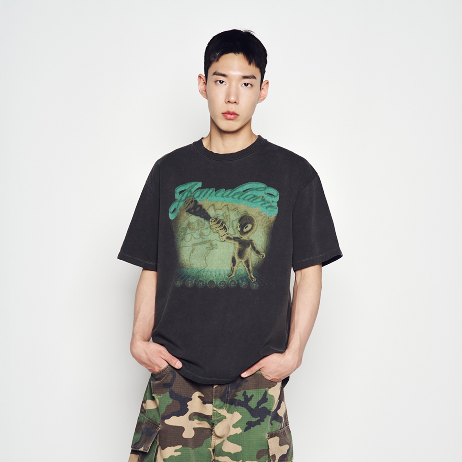 【ADLV】 PIGMENT SHOOTING ALIEN SHORT SLEEVE T-SHIRT/ 追跡付 PIGMENT SHOOTING ALIEN SHORT SLEEVE T-SHIRT | ファッション
