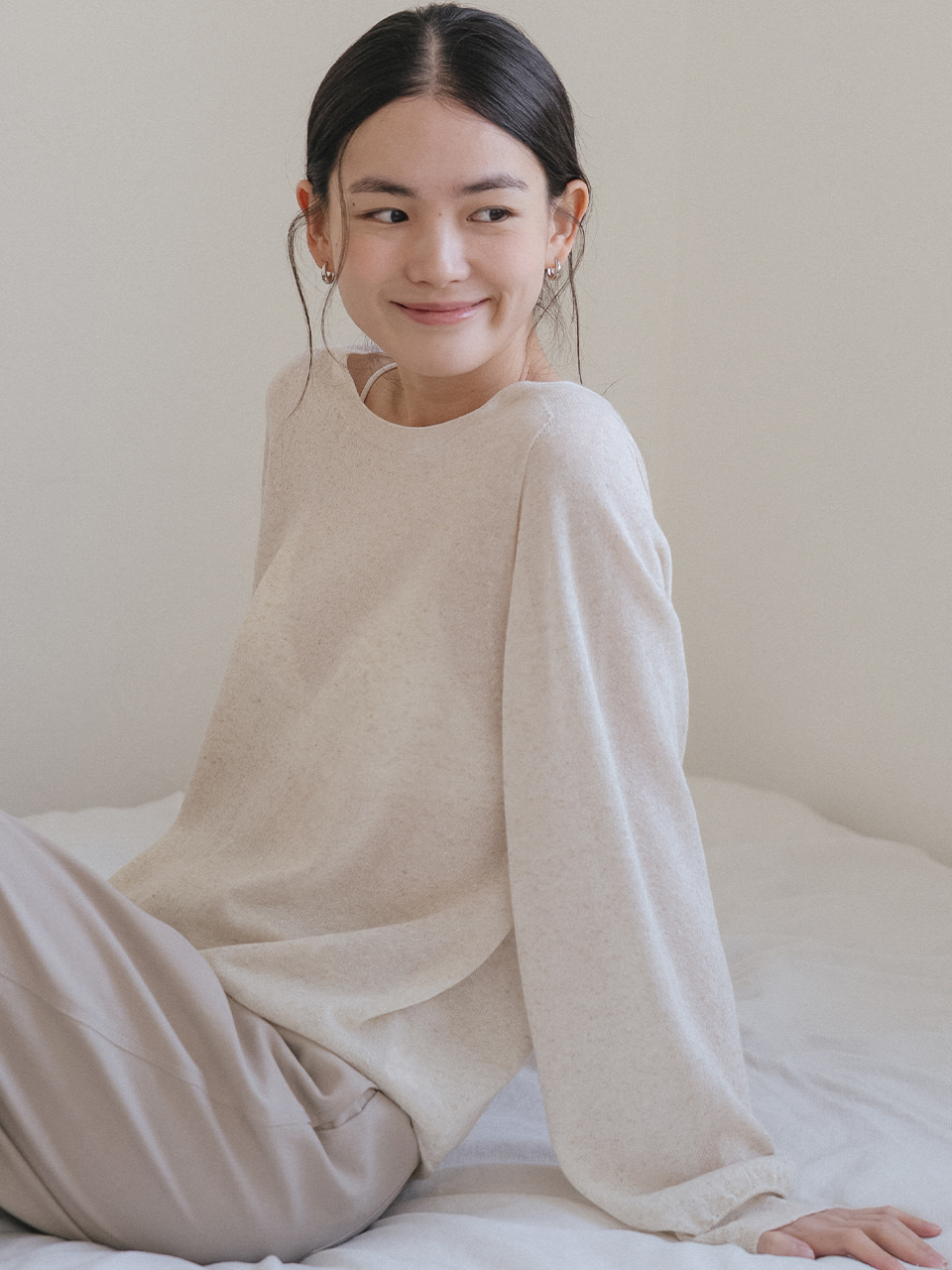 Linen blended essential knit [TISU05SW03]_Beige