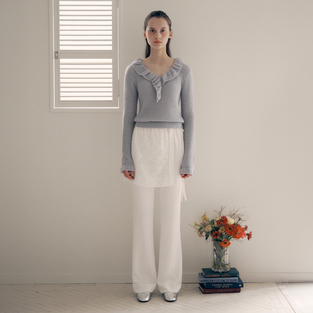 パンツ La Vie layered lace tuck pants layered lace tuck pants – La Vie OFFICIAL ONLINE STORE