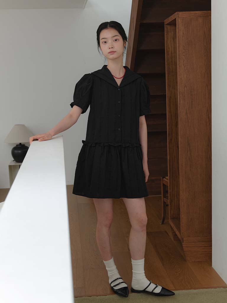 Andequal collar design puffy onepiece 黒 Comme des Garçons black deconstructed geometric shoulder