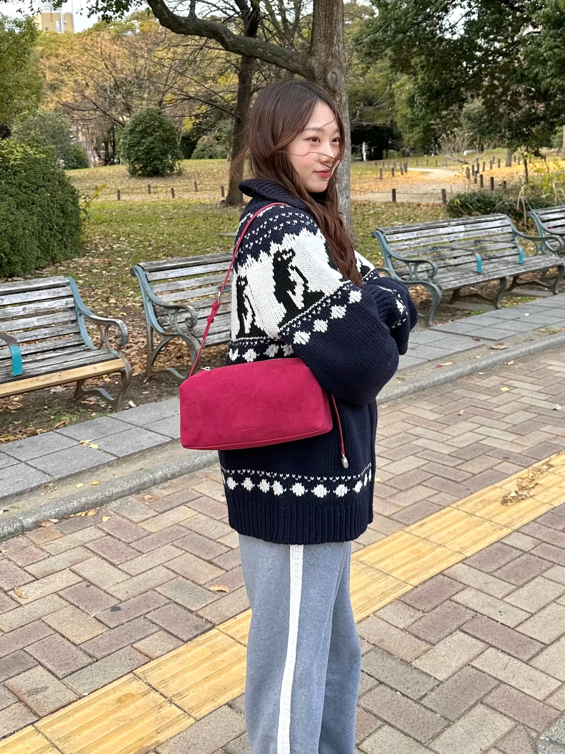 [NAMI x SOMEWHERE BUTTER] Suede Square Shoulder Bag - 2Color