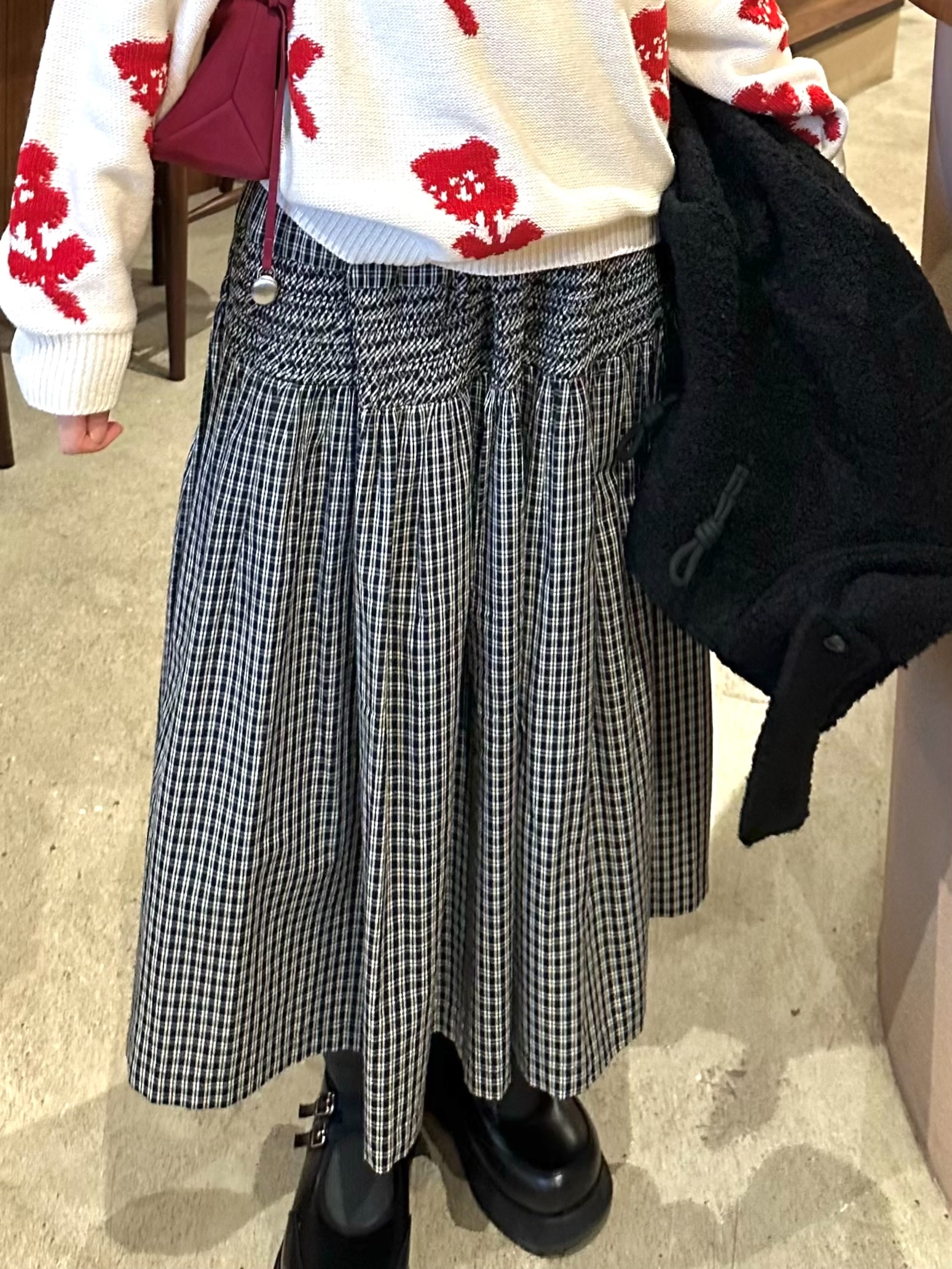 【購入特典】[NAMI x Sinoon] Sinoon Smocking Flared Skirt (Navy)