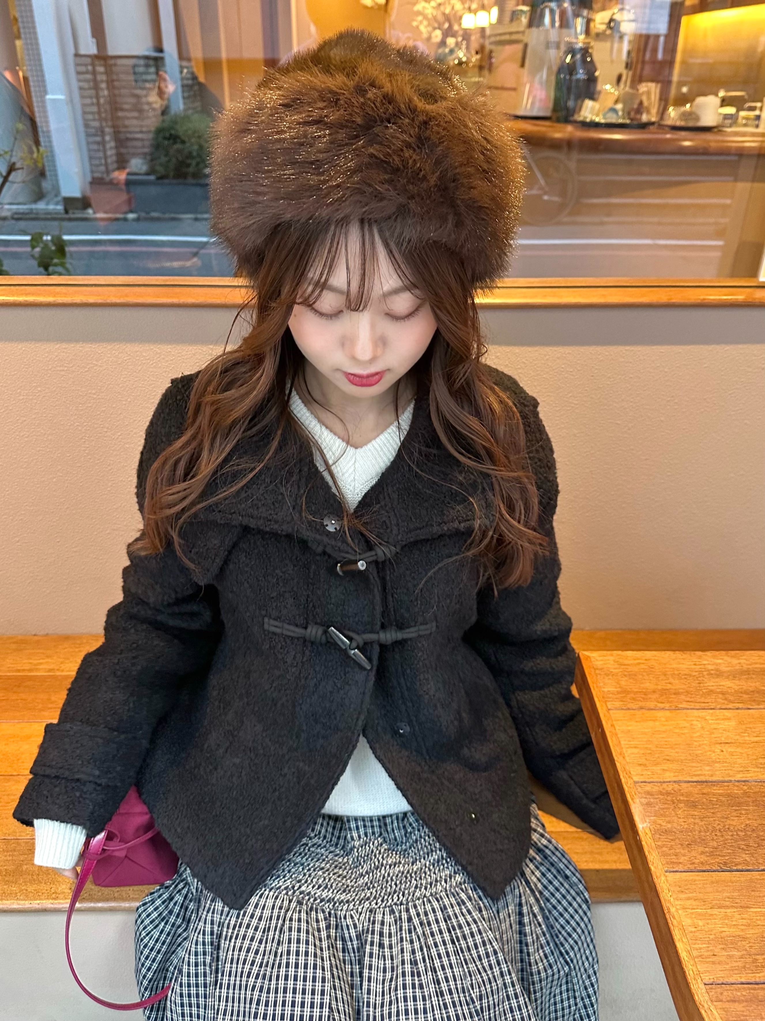 [NAMI x rolarola] HIGH NECK DUFFLE SHORT COAT BLACK