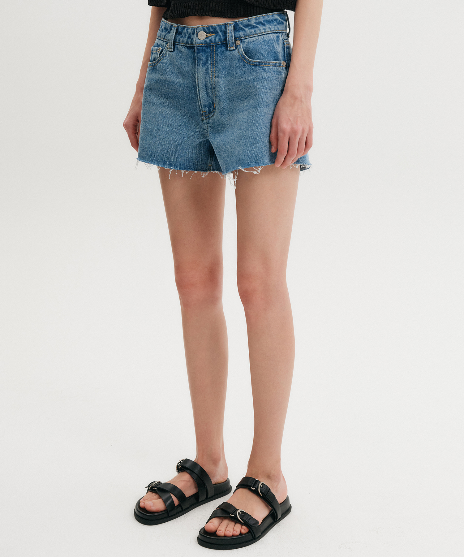 ★2024SS新作★ODD STUDIO★Washed pleated denim mini skirt washed pleated denim mini skirt - blue | ファッション通販