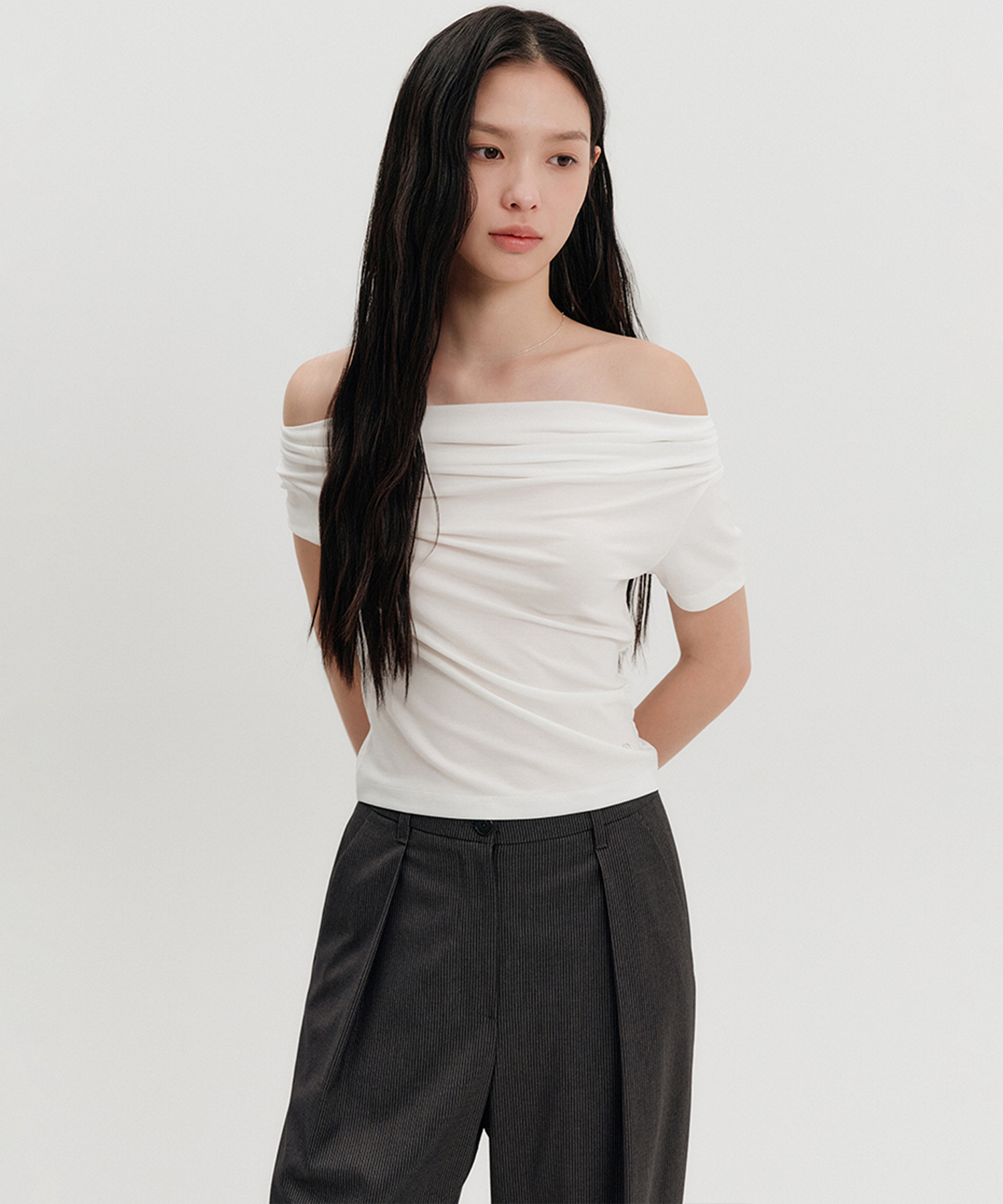 SOFIA COWL NECK T-SHIRT_WHITE