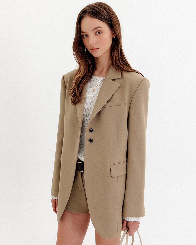 Influencer pick] NIYA OVERFIT SINGLE JACKET_BEIGE