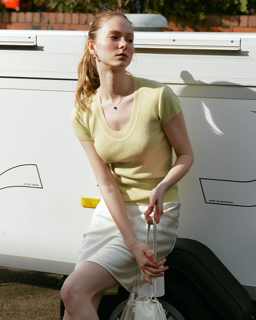 LOONY cotton scoop neck knit_GREEN | ファッション通販サイト NUGU